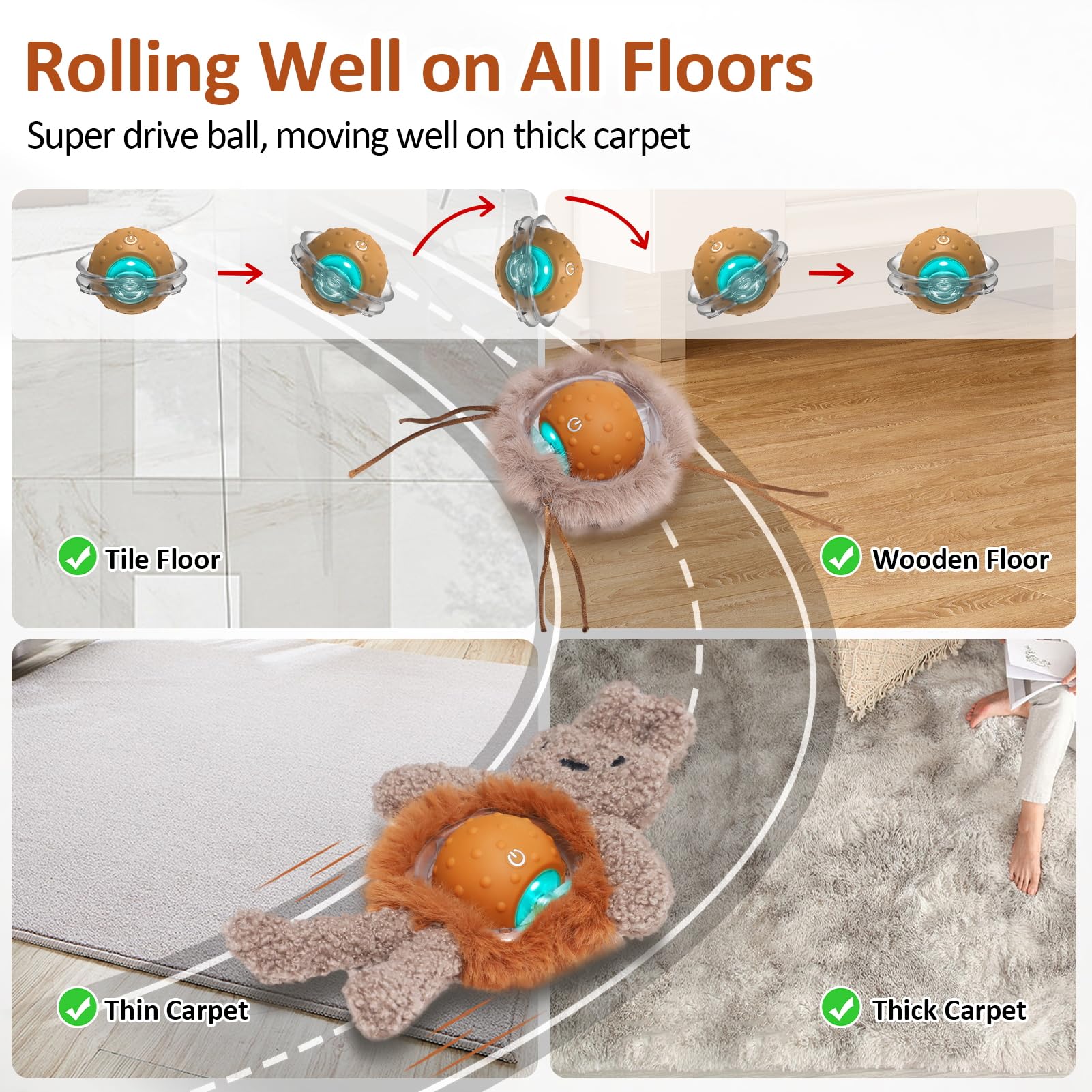 Sofolor Juguetes interactivos para gatos de interior, juguete eléctrico de ratón, juguetes automáticos para gatos adultos aburridos de interior, activado por movimiento, alfombra de rodamiento rápido
