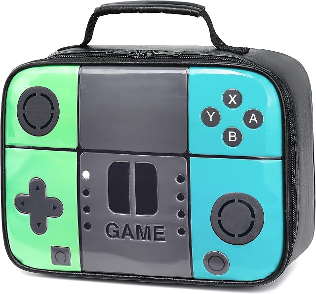 Hairao Boys Lunch Box Kids Game Lunch Bag Insulated Lunchbox Leather Game Lunch Box School Reusable Snack Boxes Meal Prep Bag for Kids Boys Girls