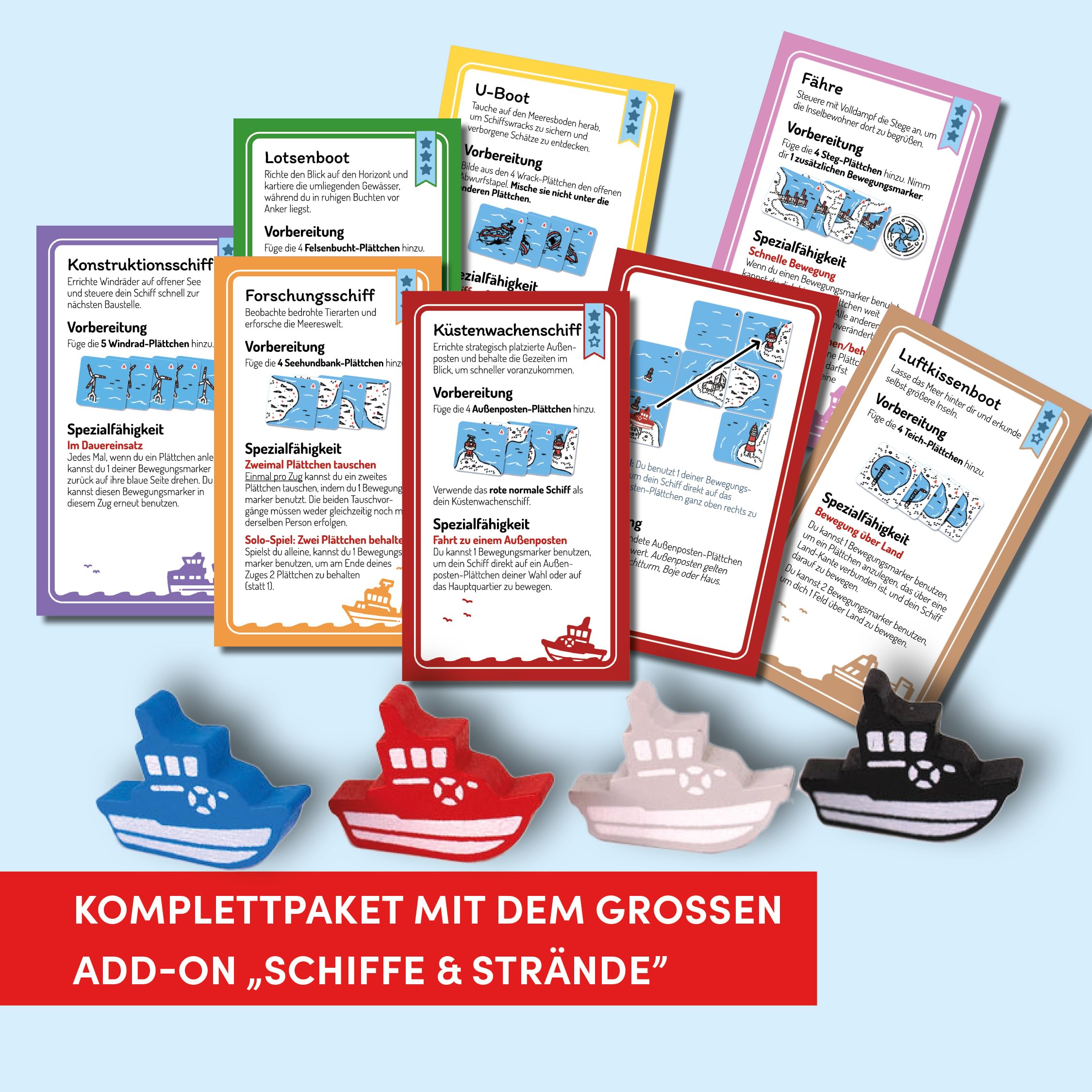 Leuchtturm voraus! Beacon Patrol (deutsche Ausgabe). Inkl. Erweiterung "Schiffe & Strände": Kooperatives Legespiel mit Urlaubsfeeling. In See stechen, Plättchen anlegen, Punkte sammeln!