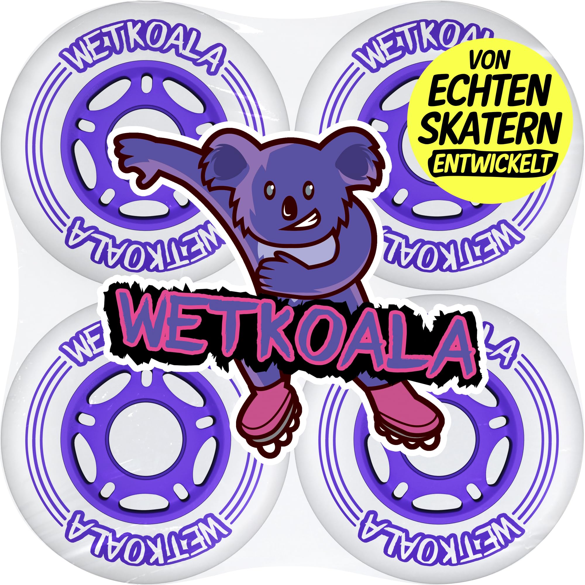 Inliner Rollen 80mm 85A (4 Stück) Starker Grip und lange Haltbarkeit auf jedem Untergrund für Inline Skates, Scooter, Waveboard, Roller und mehr