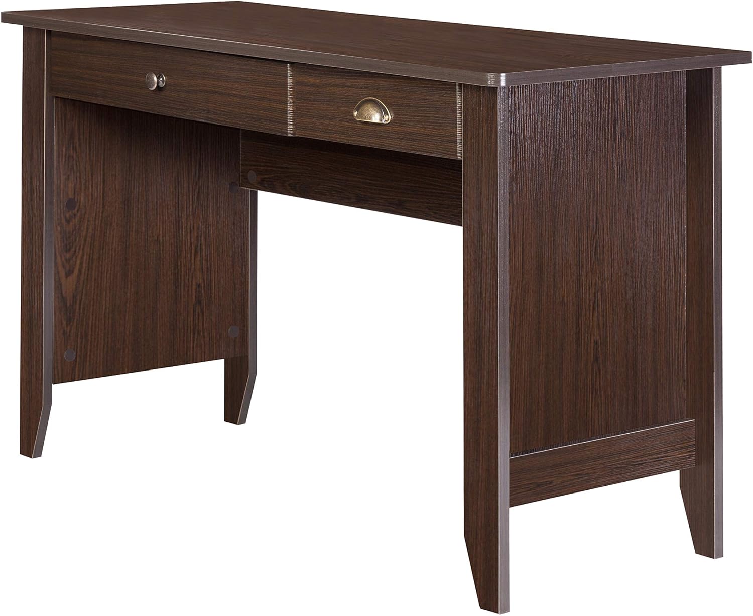 Eleanor Espresso Woodgrain Desk with Drawers & USB Port