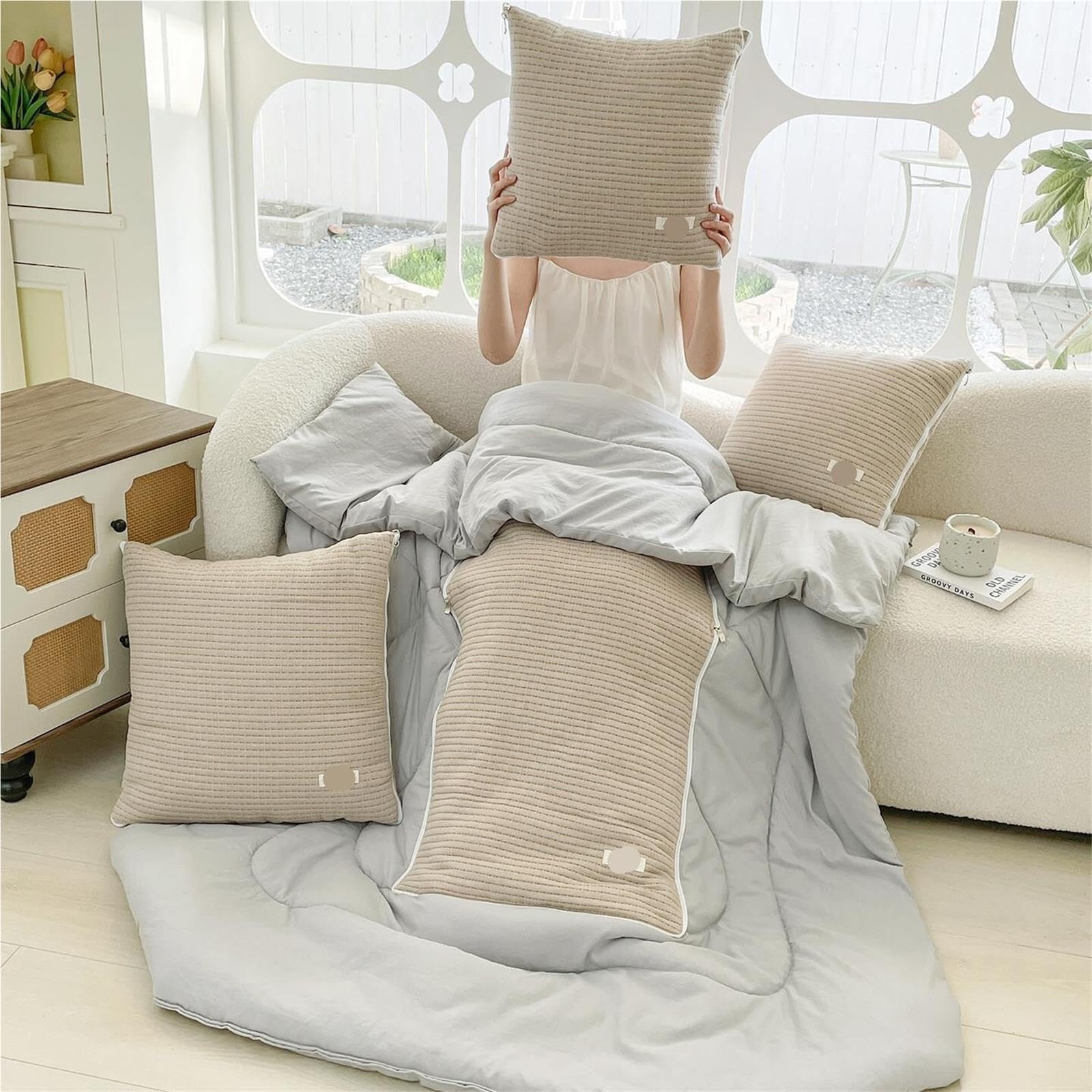 Manta y almohada de viaje , Manta y almohada de viaje poliéster 2 en 1