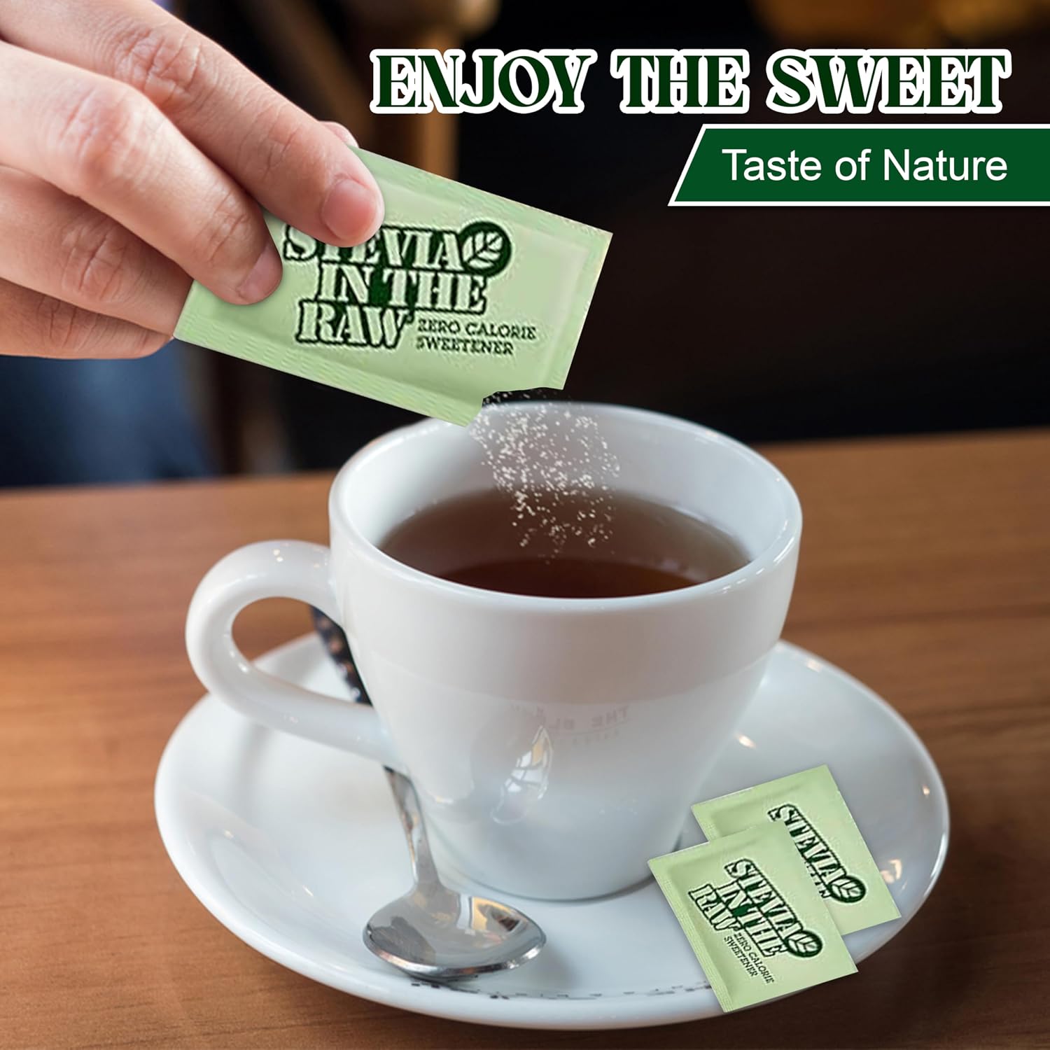 Concession Essentials Stevia In The Raw Sweetener, Natural Sugar Substitute for Coffee and Tea, 50 Count image 5