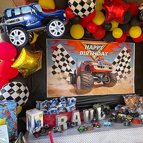 Miniatura 3 de Firot 2 Vehículos de 25.5 pulgadas, globo grande de aluminio 4D para automóvil, de carreras todoterreno, globo de juguete para niños, regalos para