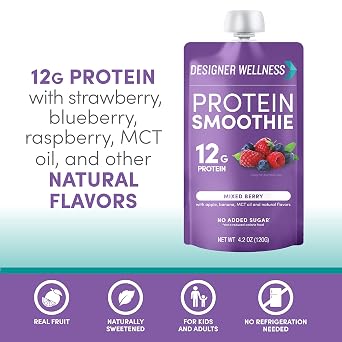 Designer Wellness Protein Smoothies Super Fruits Variety and Mixed Berry Bundle