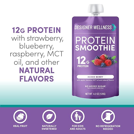 Designer Wellness Protein Smoothies Super Fruits Variety and Mixed Berry Bundle