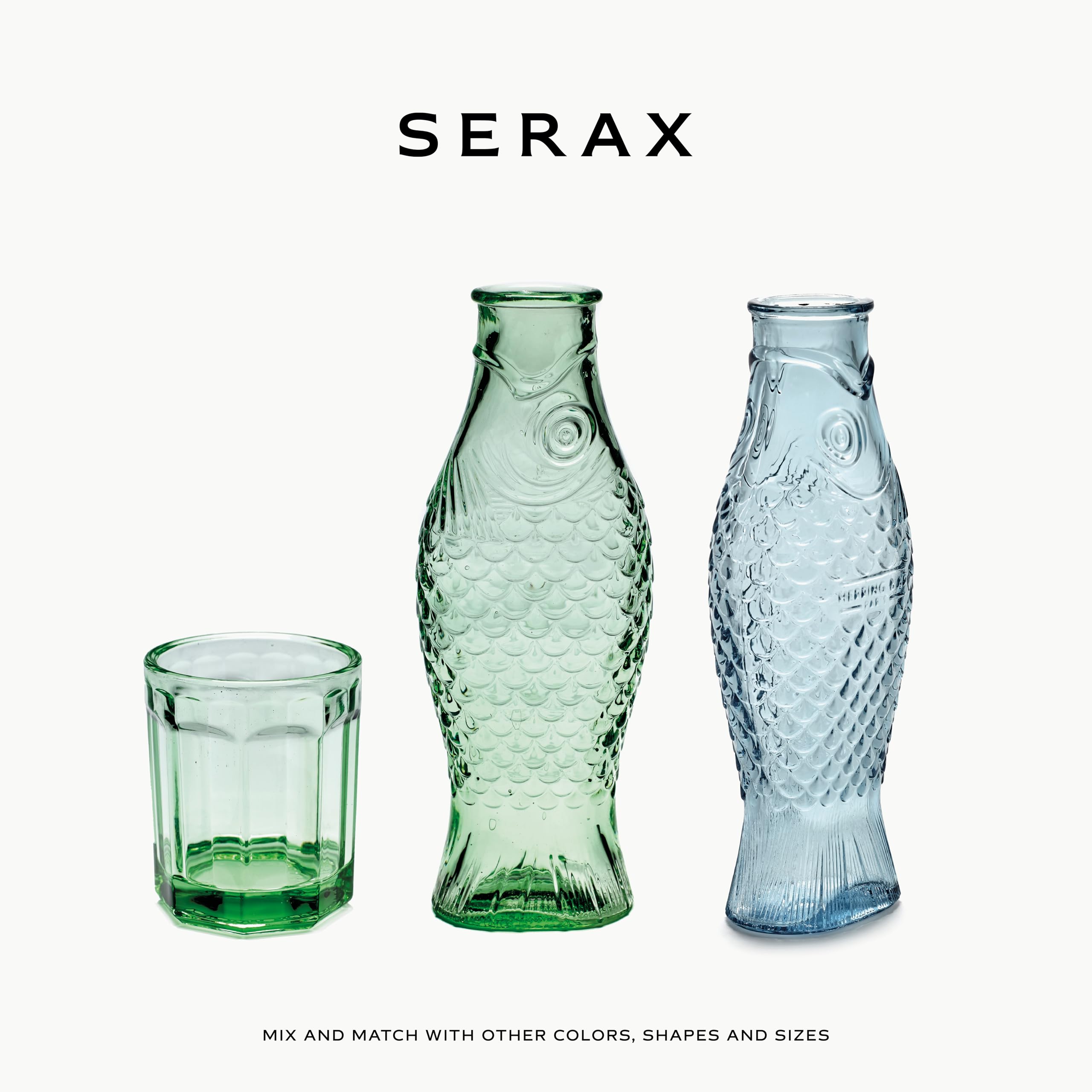 Serax Paola Navone - Plato para servir | Cristalería de pescado y pescado | Bandeja verde para servir | Esenciales de alojamiento | Bandejas para servir alimentos