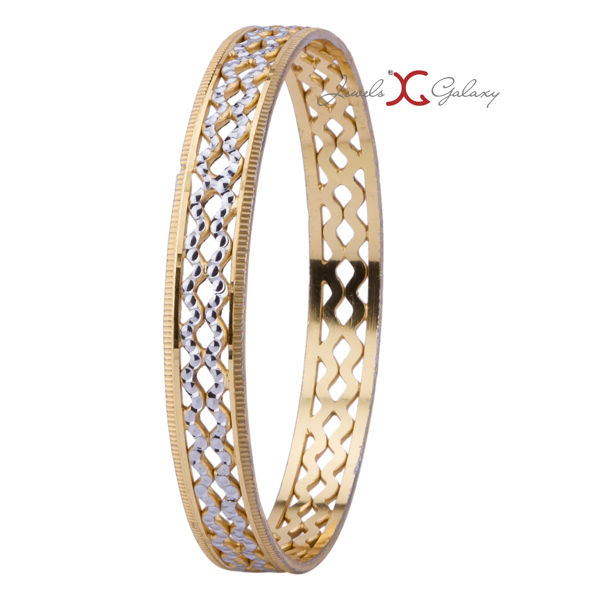 Delicate Rhodium Plated Bangle Set Jewellery For Girls