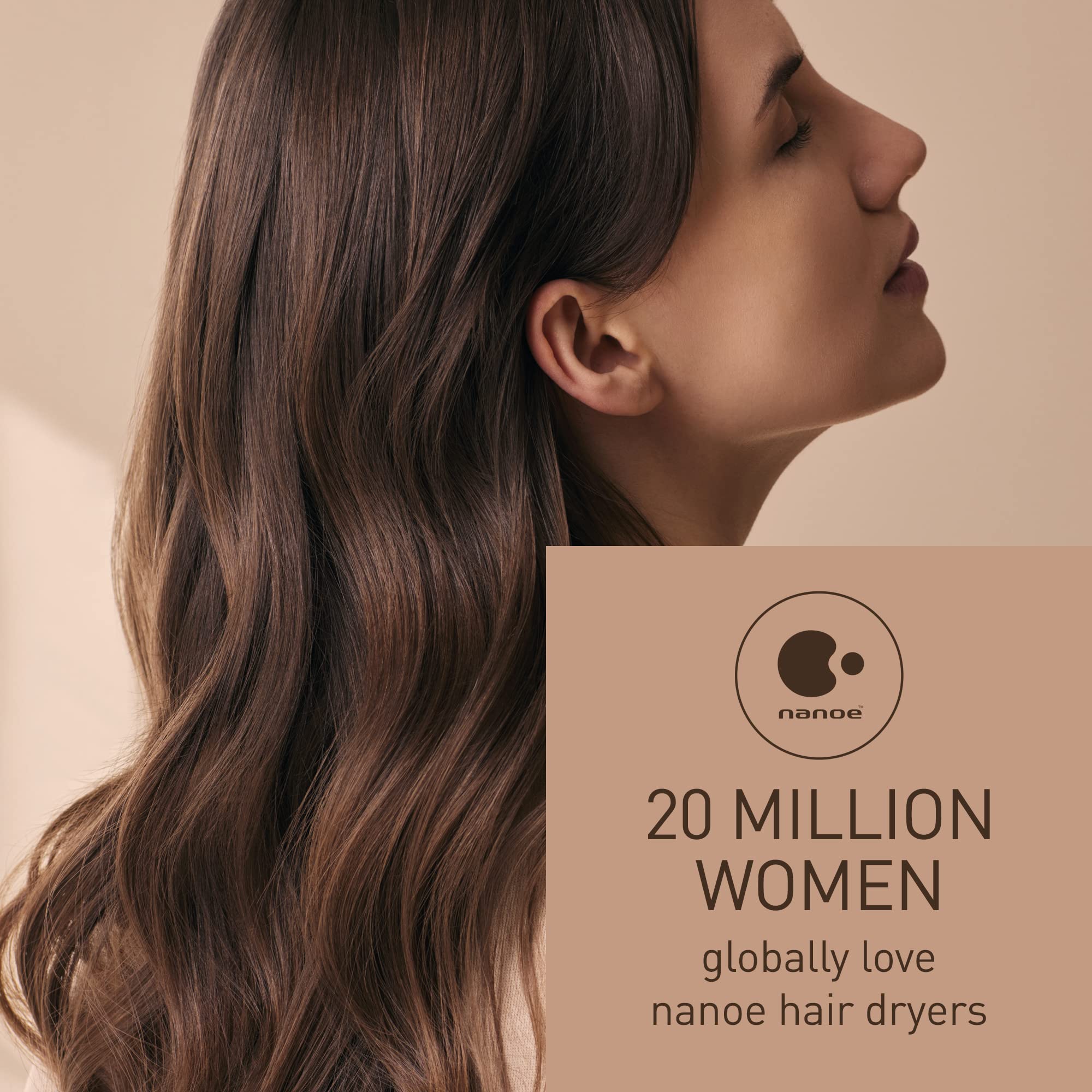 Panasonic EH-NA9J-N895 Sèche-cheveux pliable avancé avec diffuseur, technologie nanoe et double minéral - Réduit les frisottis, les dommages et les pointes fourchues, noir et champagne doré