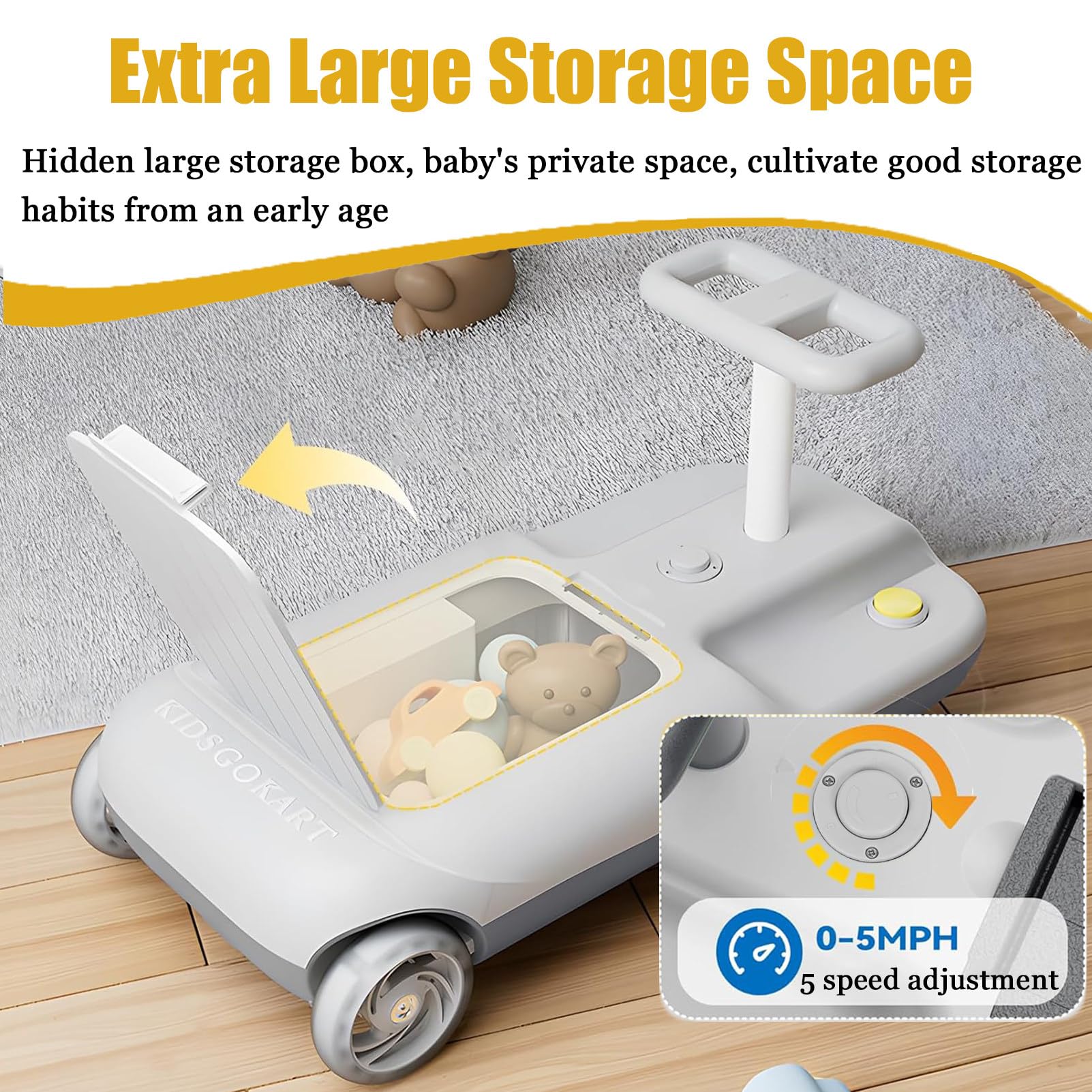 Amazon.co.jp: 床掃除機能付き電動ゴーカート、12Vデュアルドライブ