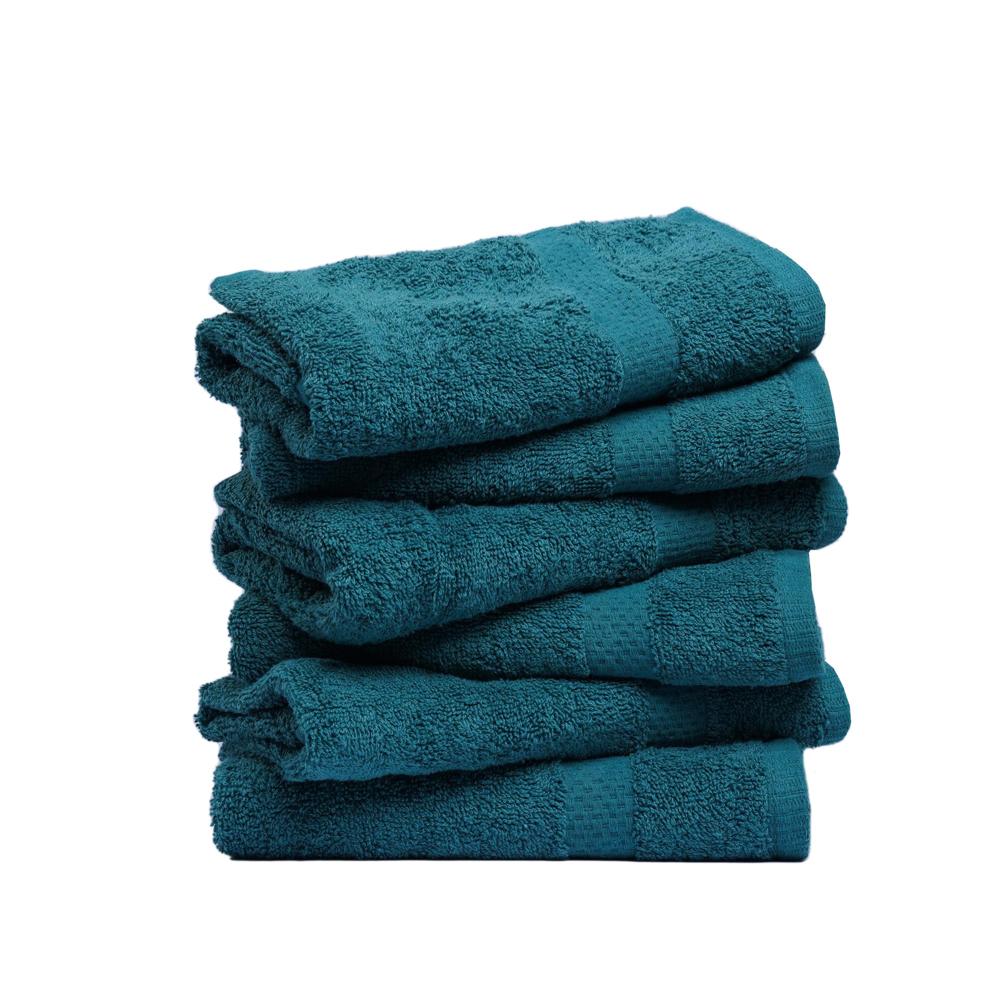 Ultra Soft & Thick Hand Towels - 6-Pack, 100% Combed Cotton, High Absorbency, Large 40 x 70 cm Hand Towels, Quick-Dry, Premium Hotel & Spa Quality, Ideal for Bathroom, Gym & Kitchen (Green)