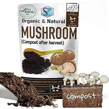 Shiviproducts Mushroom Compost Fertilizer Manure for Plants Home Garden (1.9 kg) | Rich in Organic Matter | Natural Soil Booster - image, photos