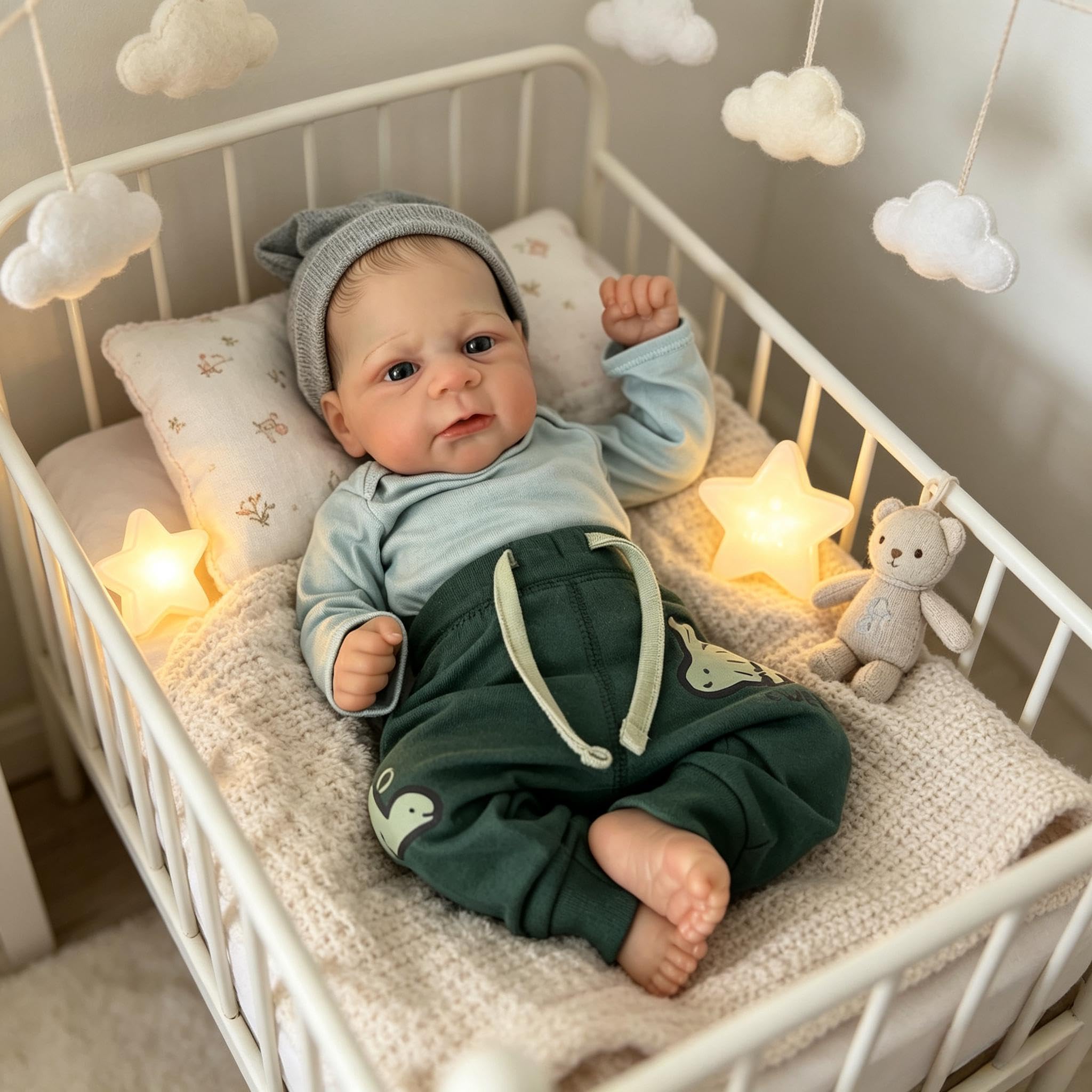 Realistyczne lalki Reborn Baby Dolls Boy 43 cm prawdziwe życie lalki niemowlęce silikonowe całe ciało miękkie winylowe realistyczne noworodka lalka bobas wygląda prawdziwie Reborn lalki dla
