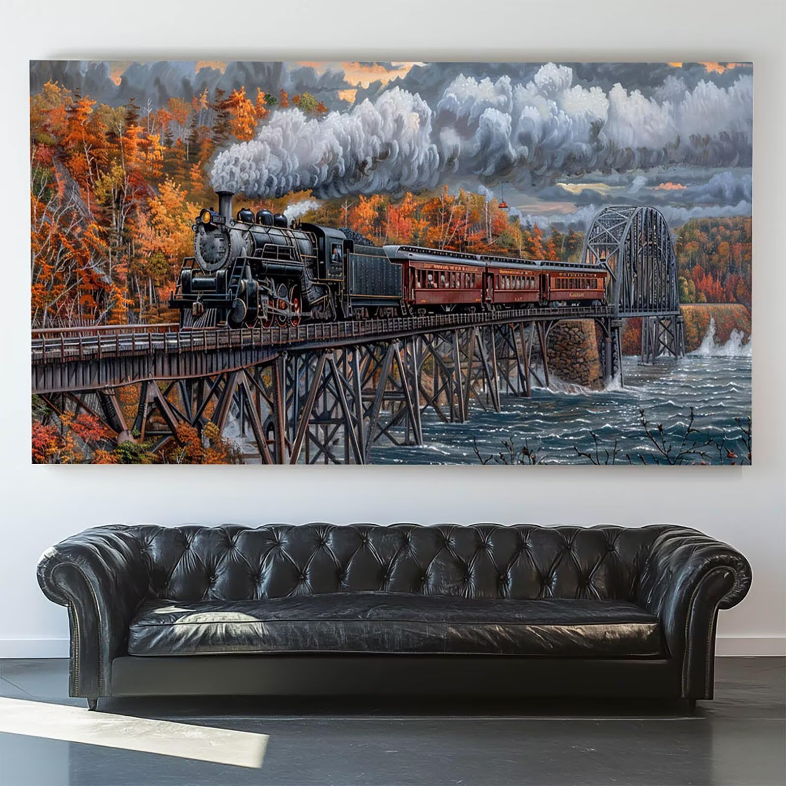 DIY Malen nach Zahlen Erwachsene Pflanze Malen nach Zahlen ab 7 jahre Mädchen Zug Kreativ set für Erwachsene mit Leinwand Acrylfarben set und Pinsel, Bastelset zum Bemalen für Wanddeko 80X160cm 7w-1-J