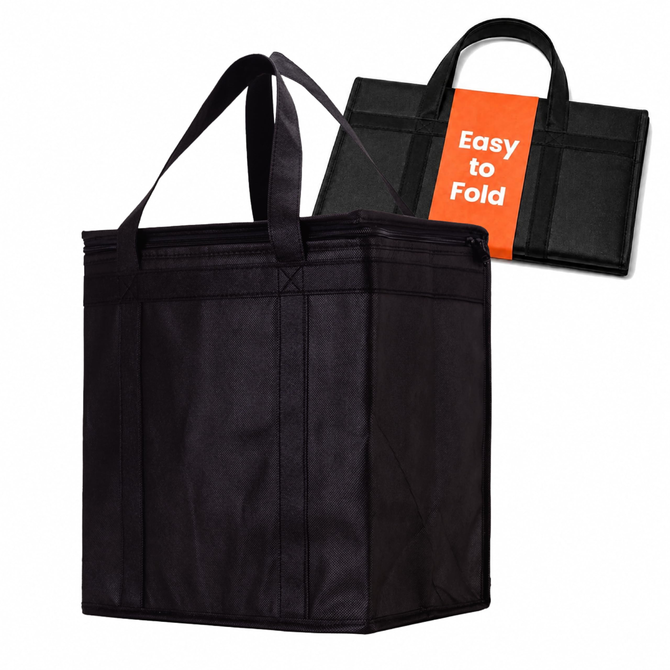 NZ home Insulated Food Bag, Portable Cooler Tote (Medium, Black, 1 Pack)