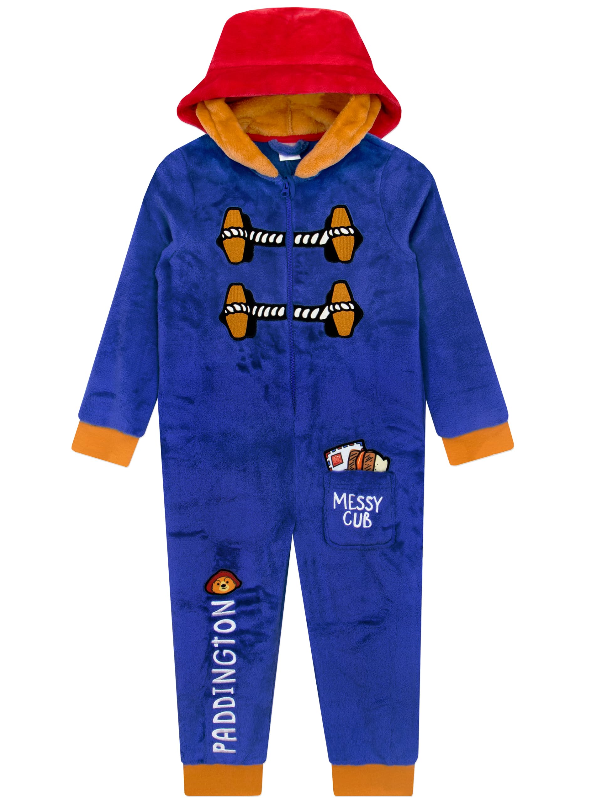 Paddington Boys Blue Bear Onesie | Hooded Kids Onesie | All In One Pyjamas | 18-24 Months