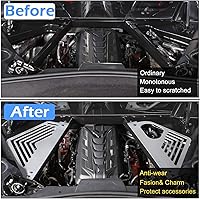 Vista 2 de Cubierta de panel de bahía de motor compatible con Chevrolet Corvette C8 2020-2023, cubiertas de motor traseras de aleación de aluminio, protectores