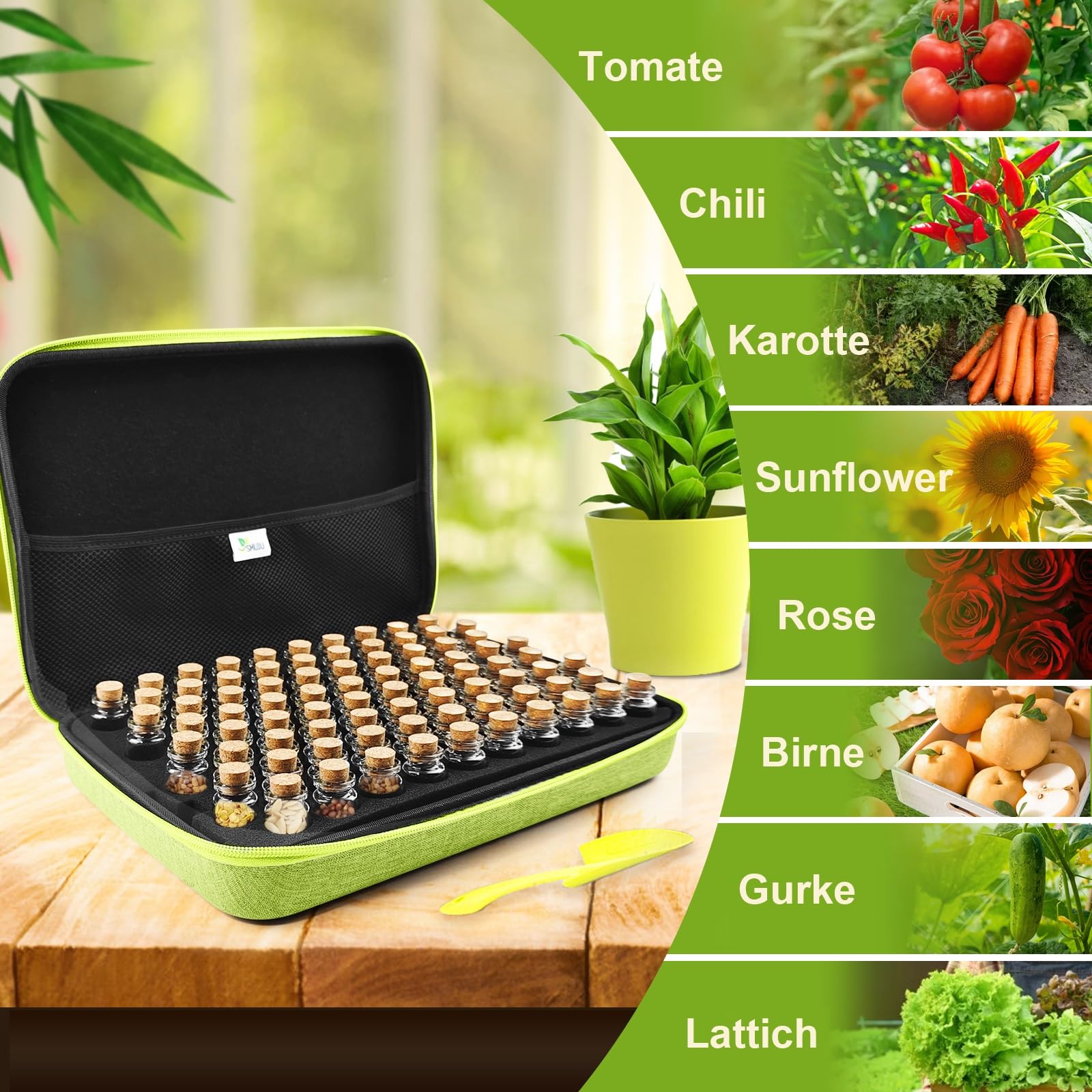 【80 slots】 Contenitore per semi, conservazione dei semi, conservazione dei semi con etichette adesivi e imbuti, organizzatore di semi, conservazione dei semi di verdure, semi di fiori (semi non