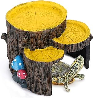 Mini formato de toco, esconderijo de réptil, caverna, lagarto, resina, tronco de árvore, habitat, ornamento de caverna de répteis, esconderijo para decoração de terrário e aquário