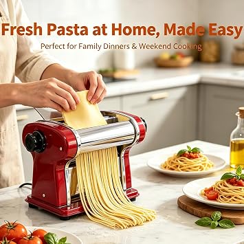 Electric Pasta Maker, 135W, 9 Settings & 2.5mm Cutter