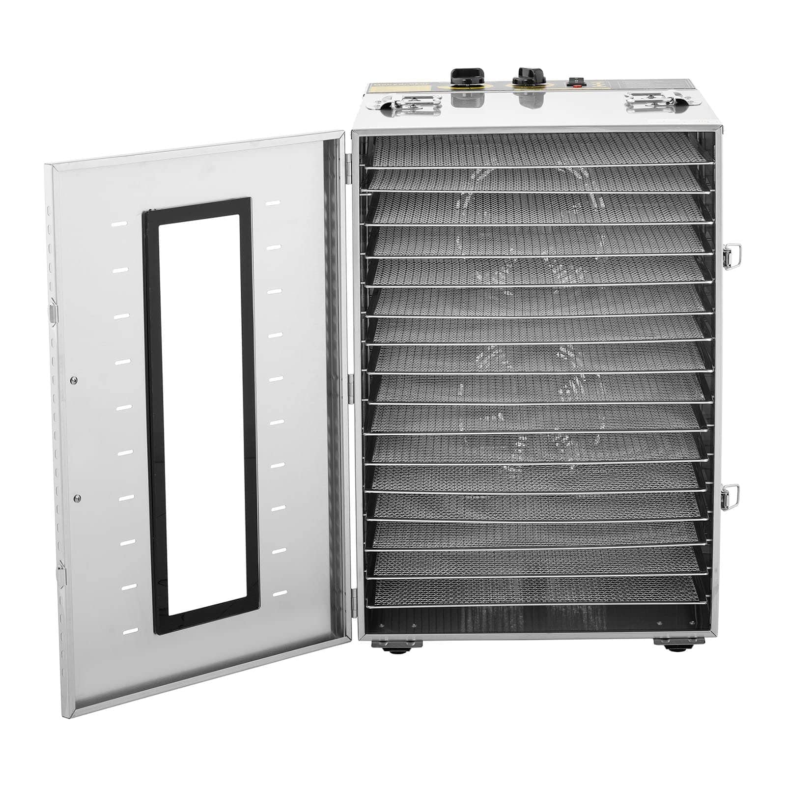 Royal Catering Deshidratador De Alimentos Máquina Secadora RCDA-1350/100S (Temporizador: 0-15 horas, Temperatura: 40-90 °C, 1500 W, 16 bandejas)