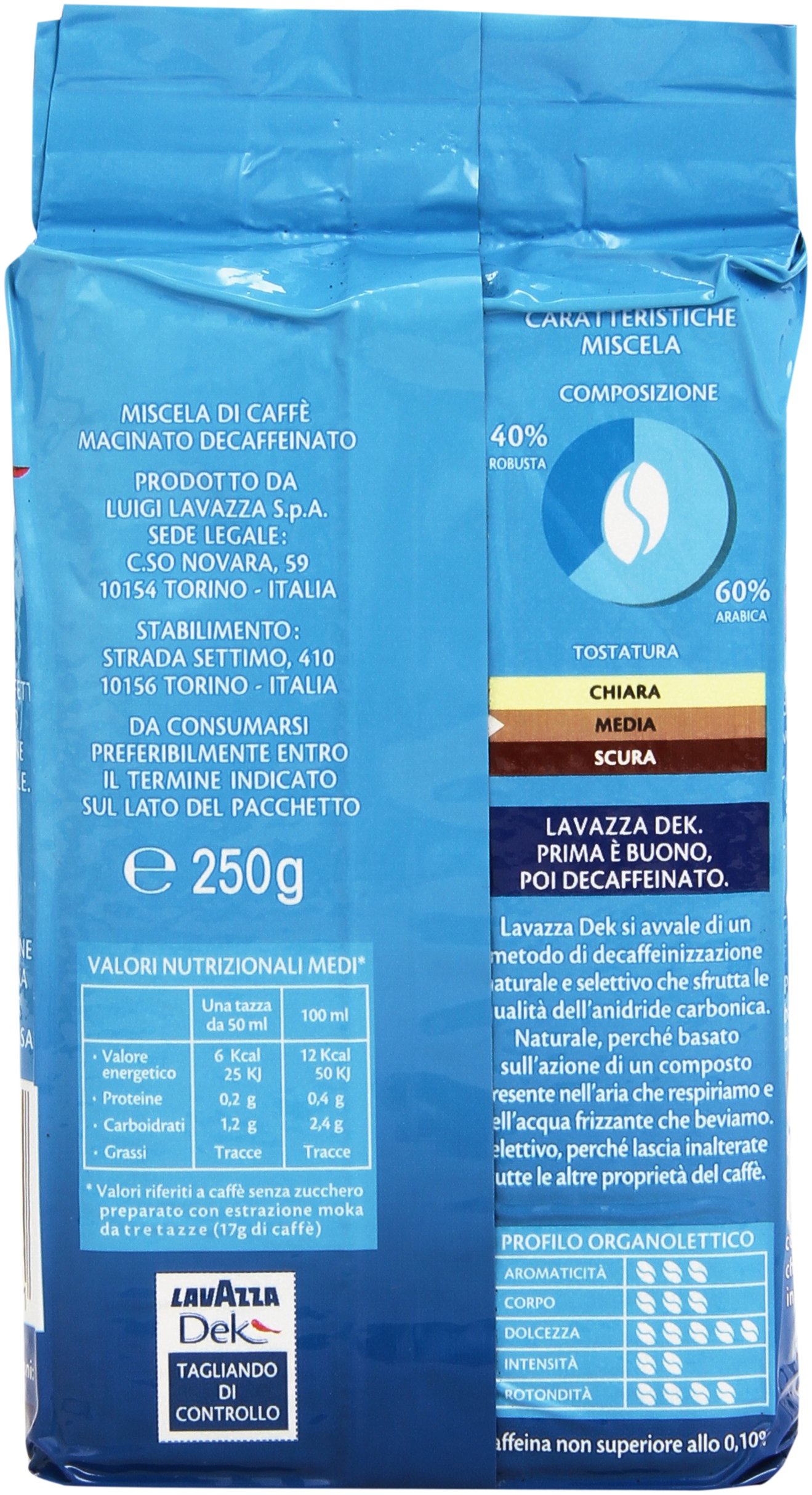Lavazza Dek odkofeinierowany - kawa mielona (250 g)