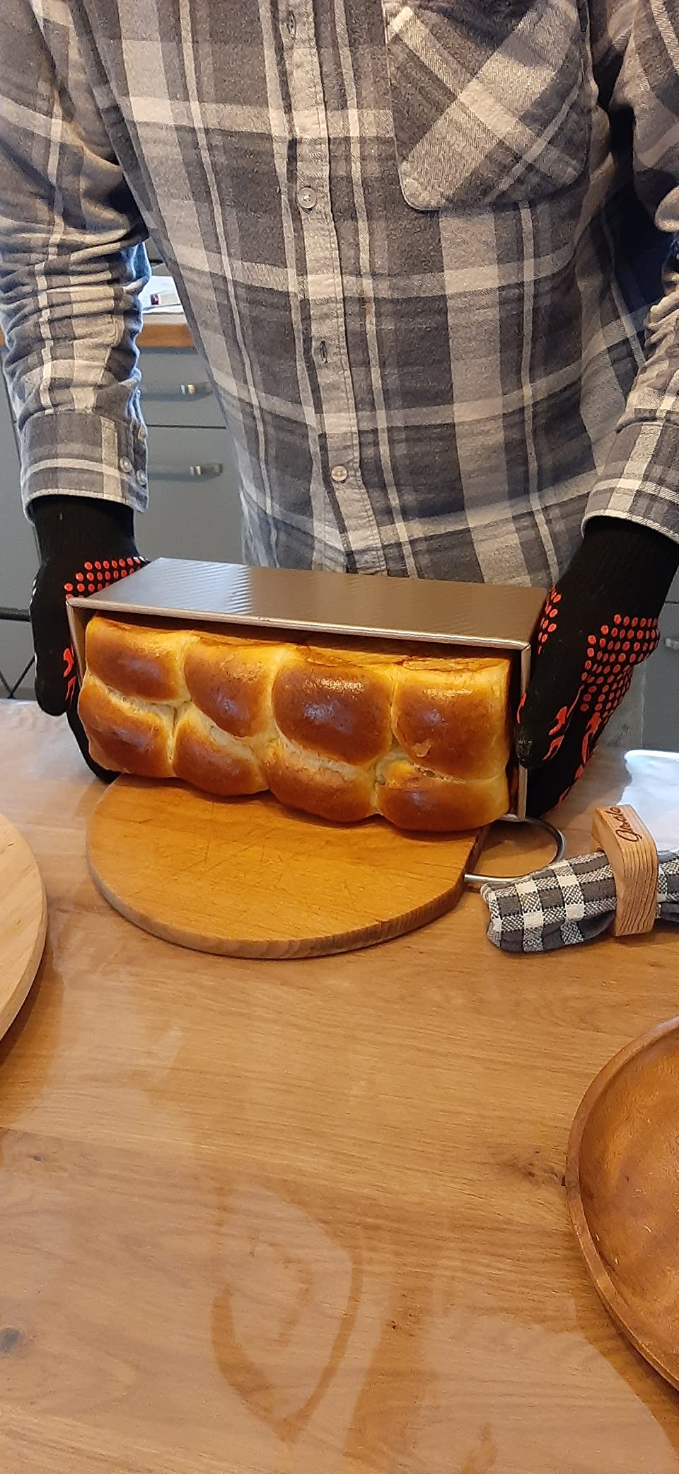 Moule à Pain De Mie 1000g Avec Couvercle - Acier Carbone Antiadhésif, Trous Ventilation, Pour Four Traditionnel