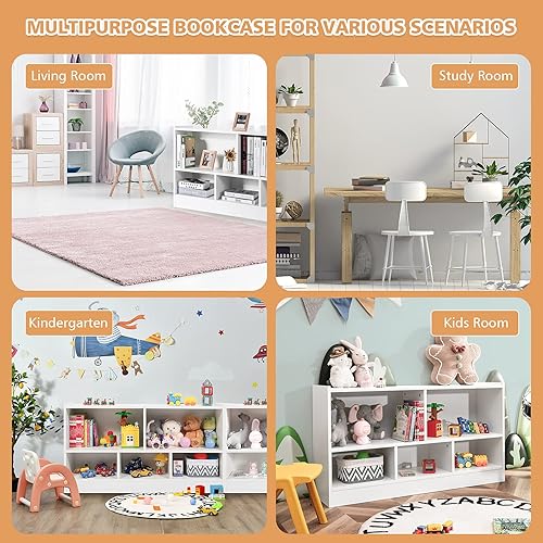 Miniatura 9 de Estantería en forma de cubo, gabinete de almacenamiento abierto de 2 niveles y 5 cubos, estantería horizontal para organizar libros de juguetes,