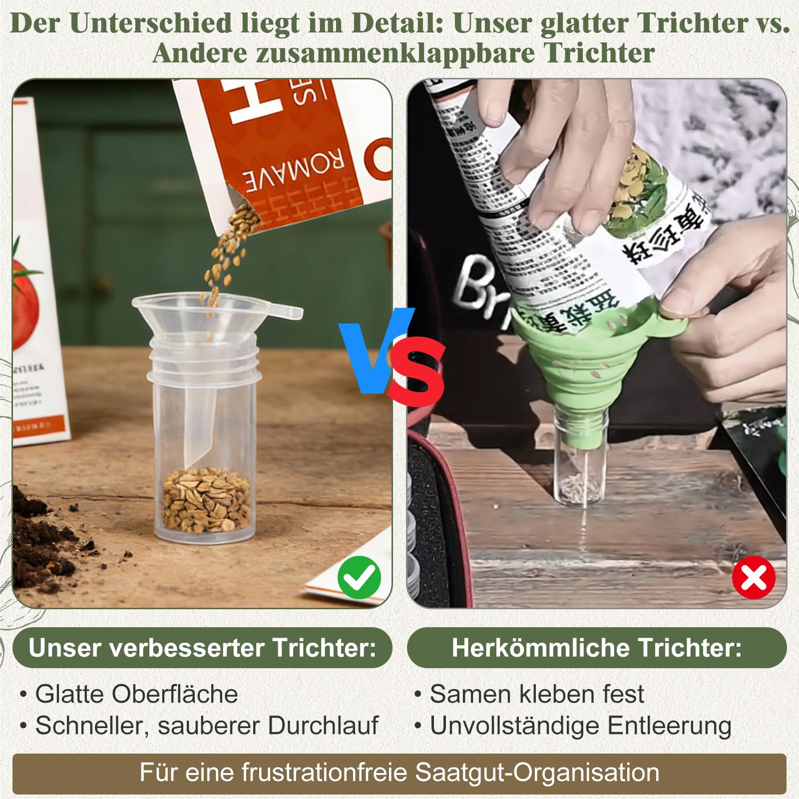 60 Fächer Saatgut Aufbewahrungsbox, Samen Aufbewahrung mit Samenumschlägen, Etiketten Aufklebern, Trichter | Saatgut Box für Gemüsesamen, Chili Samen | Garten Zubehör & Geschenk für Gartenliebhaber