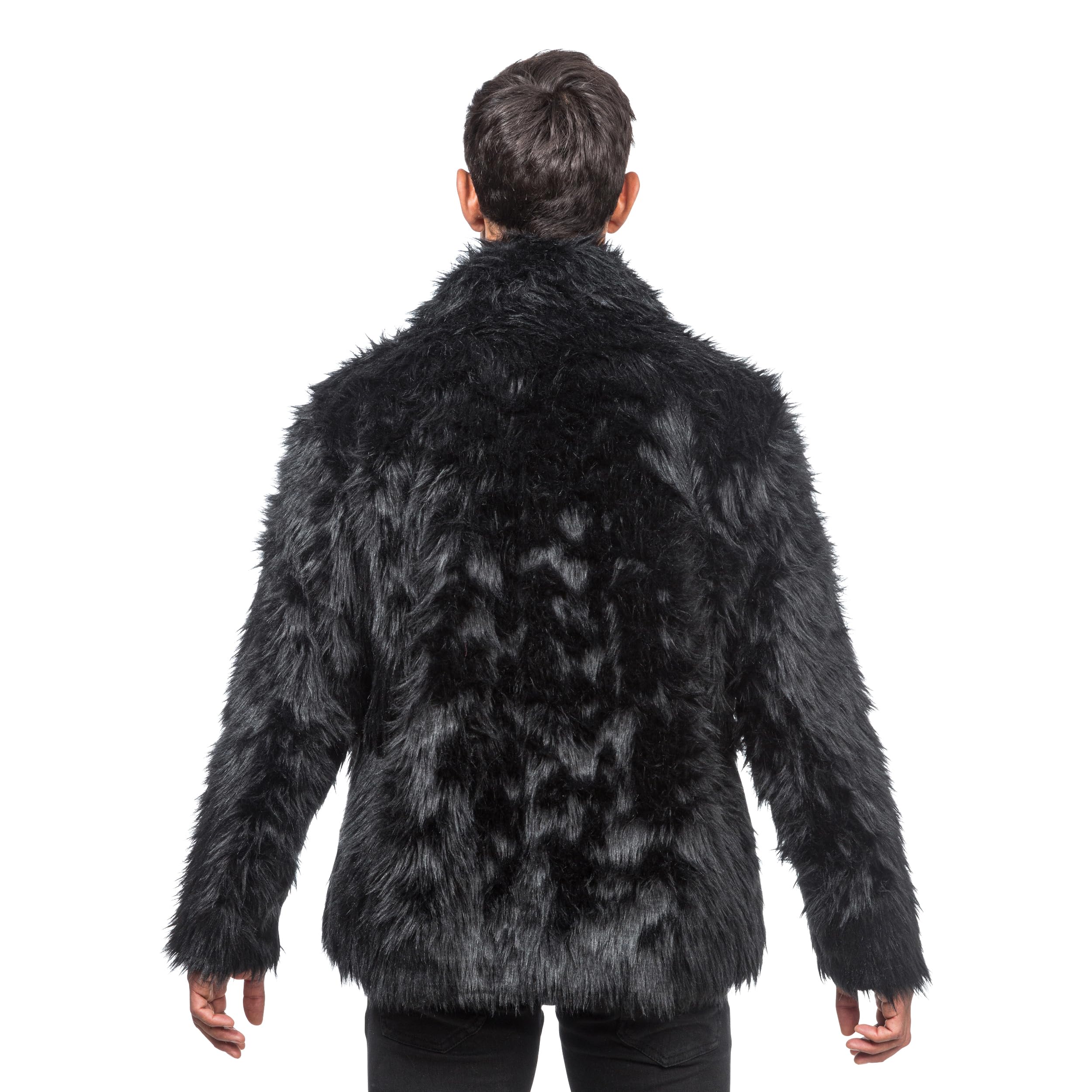 Chaks - Jacke mit Felloptik für Erwachsene, Kunstfell, Felljacke für Karneval, Festival, Party Fashion