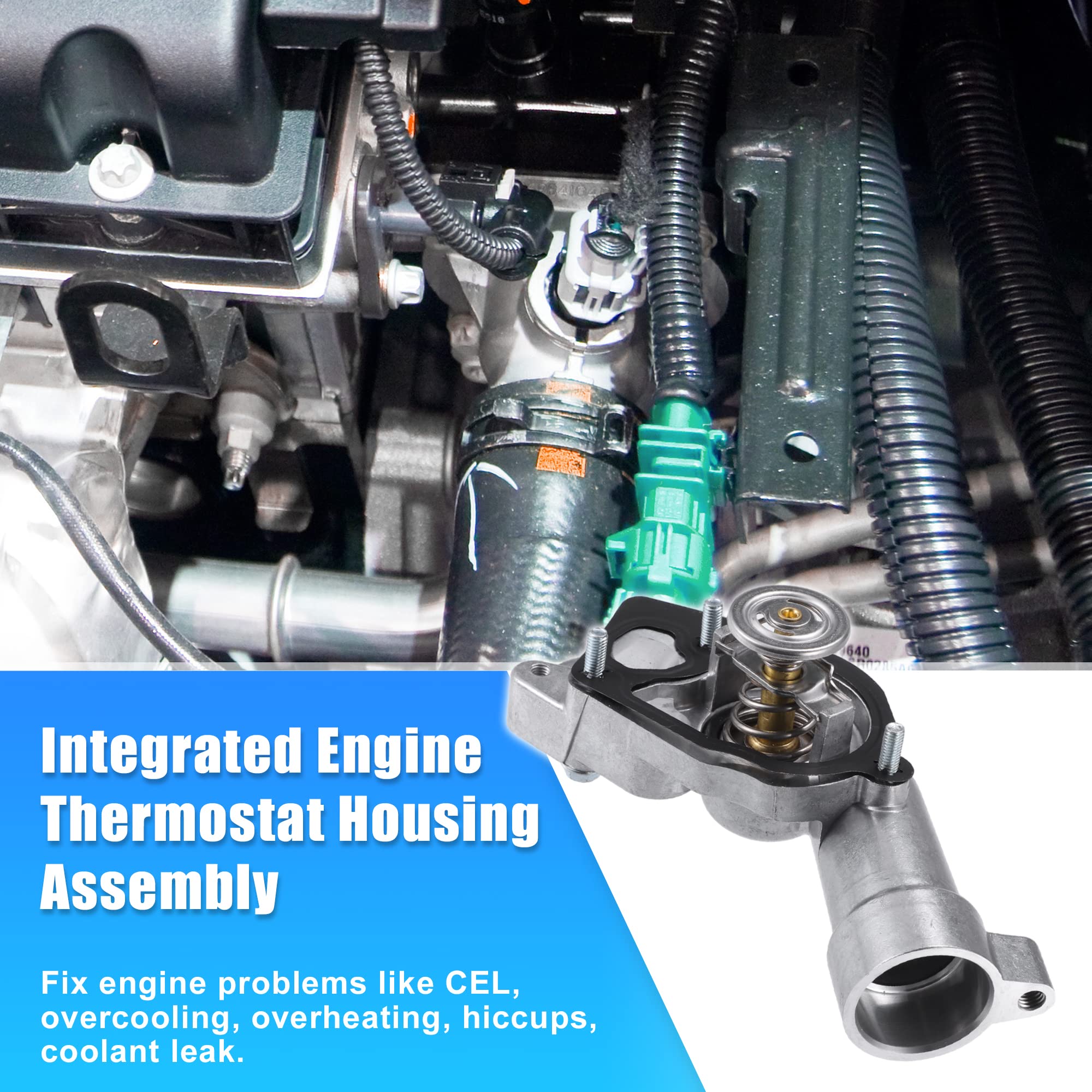 QUARKZMAN Motore Liquido raffreddamento Termostato Alloggiamento Gruppo 12597257 per Buick