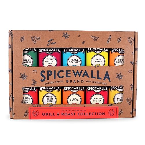 Spicewalla Grill Condimentos paquete de 10 Condimentos y frotes para carne aves de corral cerdo y verduras Juego de especias a la parrilla