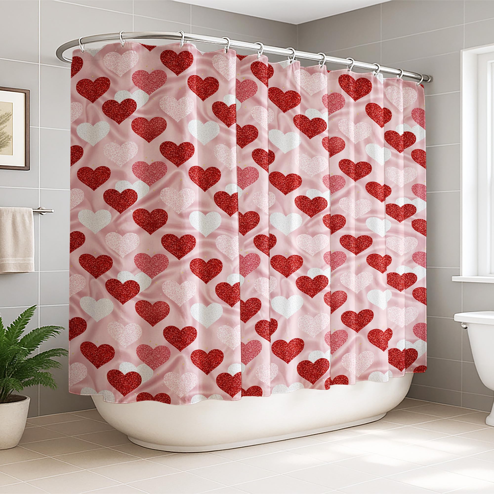 Rideau de douche extra large 274x183 cm polyester imperméable à paillettes