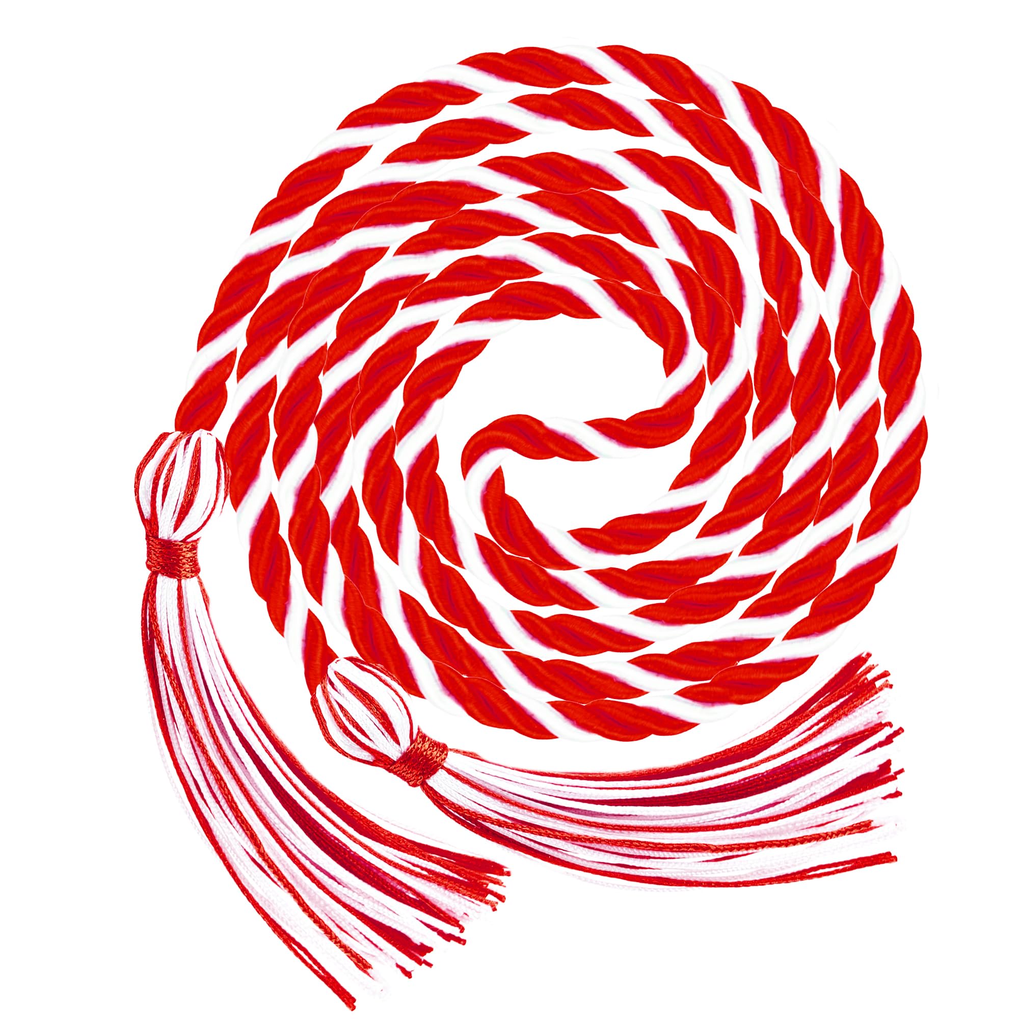 Graduation Cords, Graduation Honor Cords, 2026 Graduation Tassel Honor Cords, 67" Long Braided Cords for 2026 Graduation Decorations Bachelor Gown for Student Master Doctoral, Red White