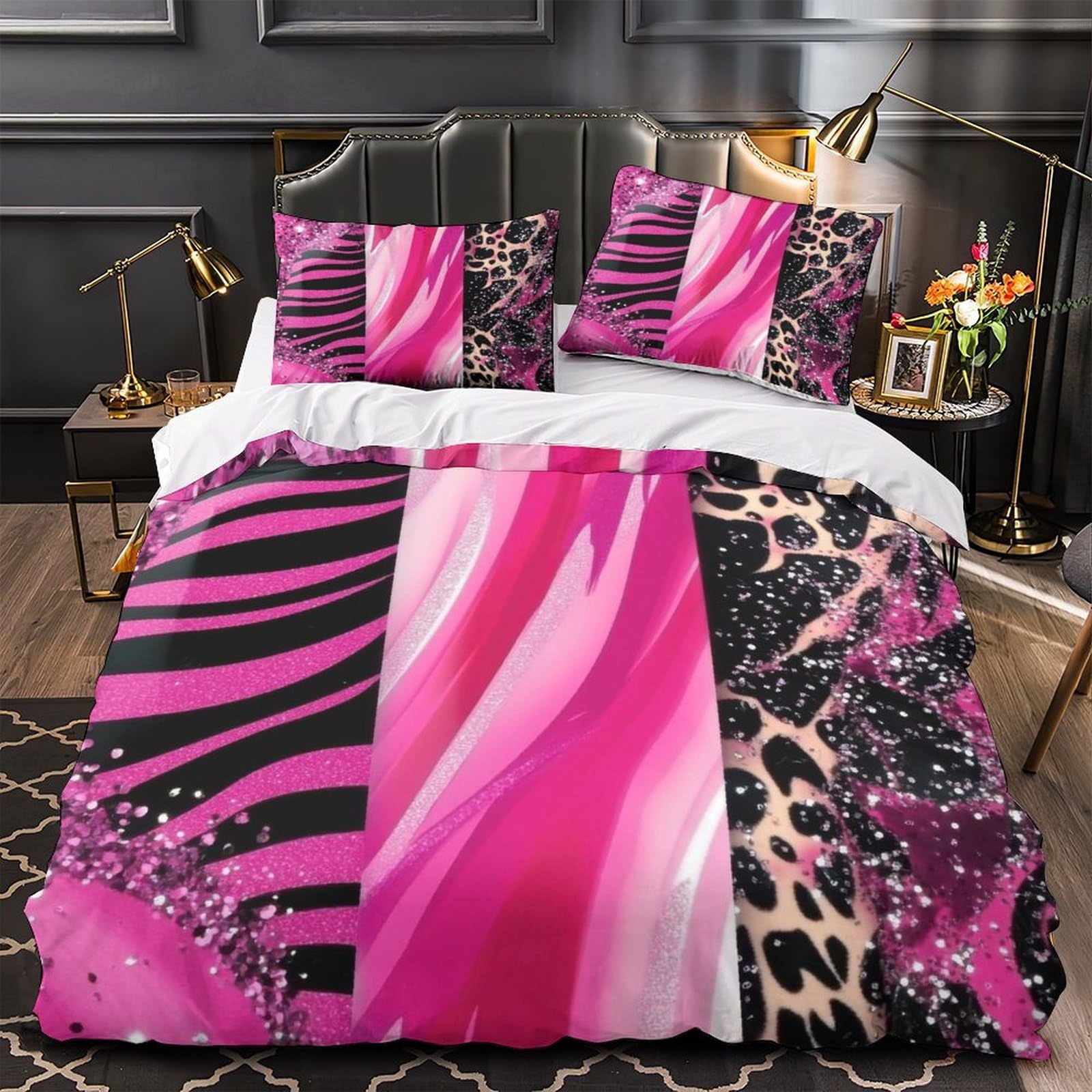 Parure de lit imprimé animalier 3D super douce et housse de couette respirante