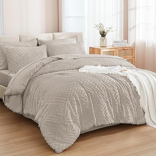 Miniatura 17 de Andency - Juego de edredón tamaño king con sábanas, fundas de almohada y fundas decorativas, color verde esmeralda oscuro, completo, 7 piezas, Verde