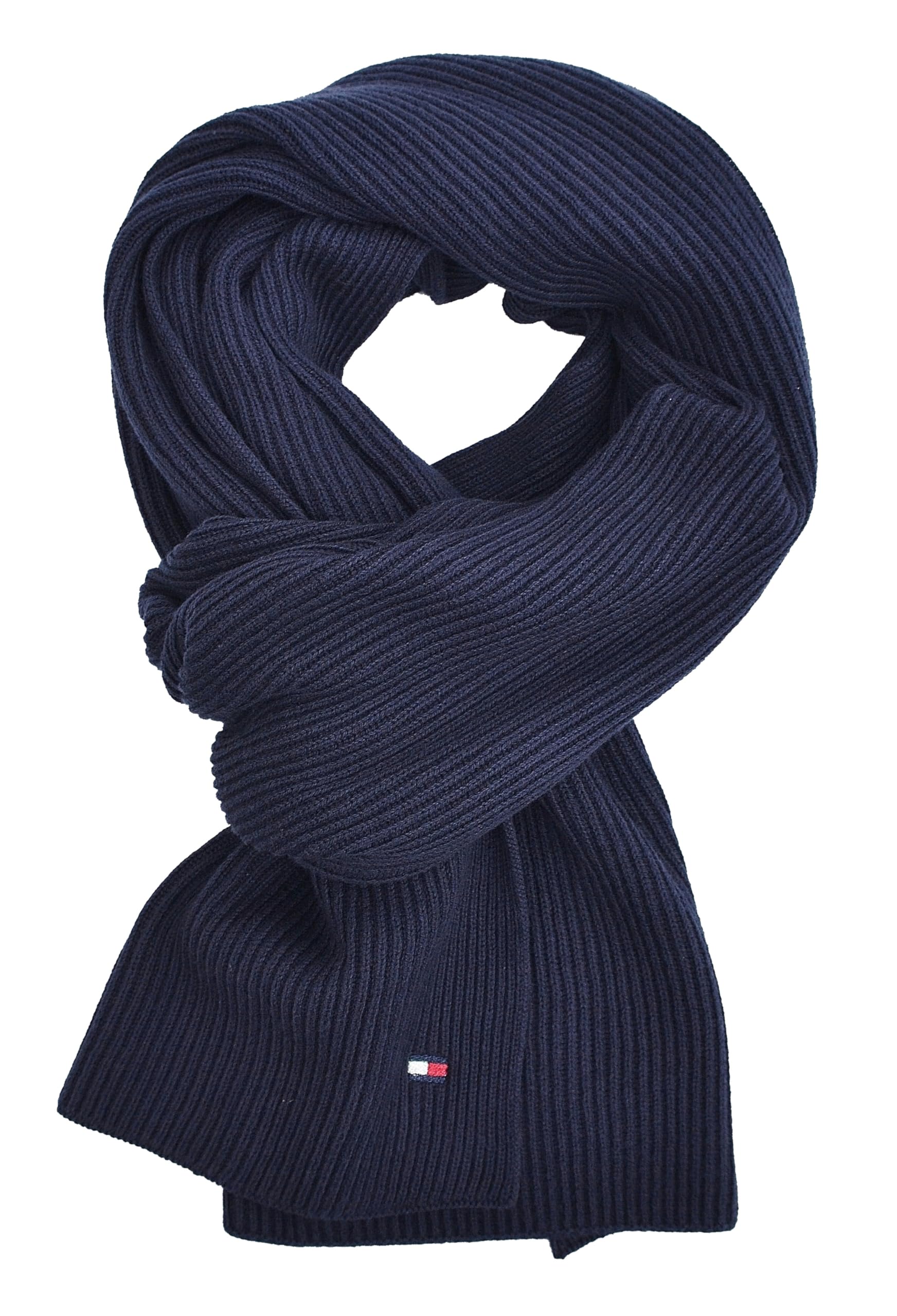 Bufanda de punto Tommy Hilfiger premium de algodón y cachemira suave en azul marino 5