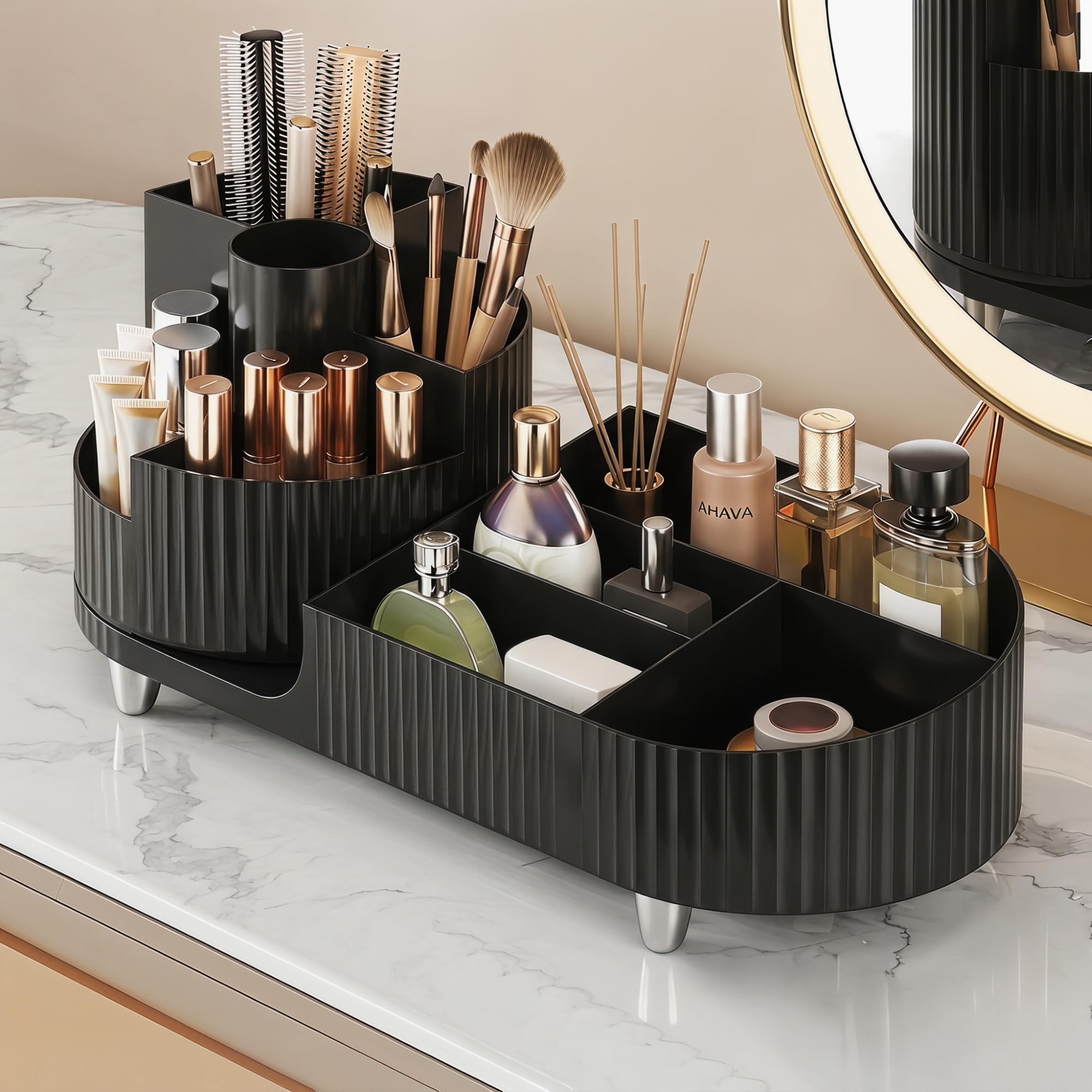 Amazon.com: Booklov Rotating Makeup Caddy Organizer for Vanity