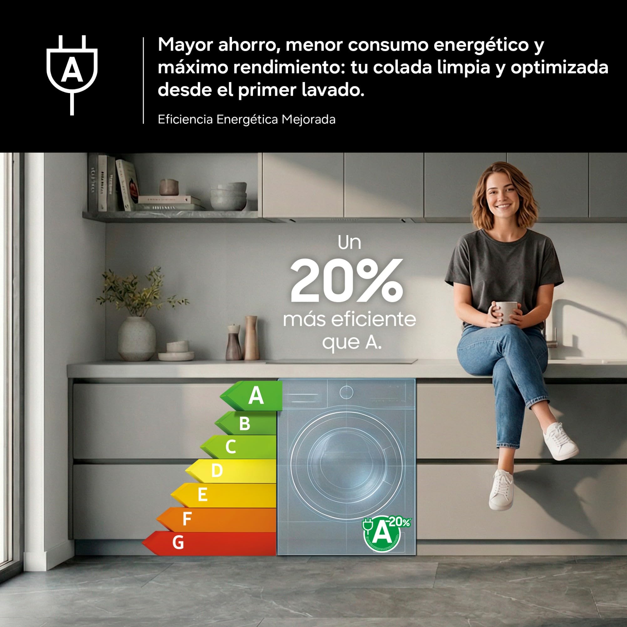 Samsung Lavadora Bespoke AI 11Kg Autodosificación Clase A Blanca WW11DB7B94GEU3
