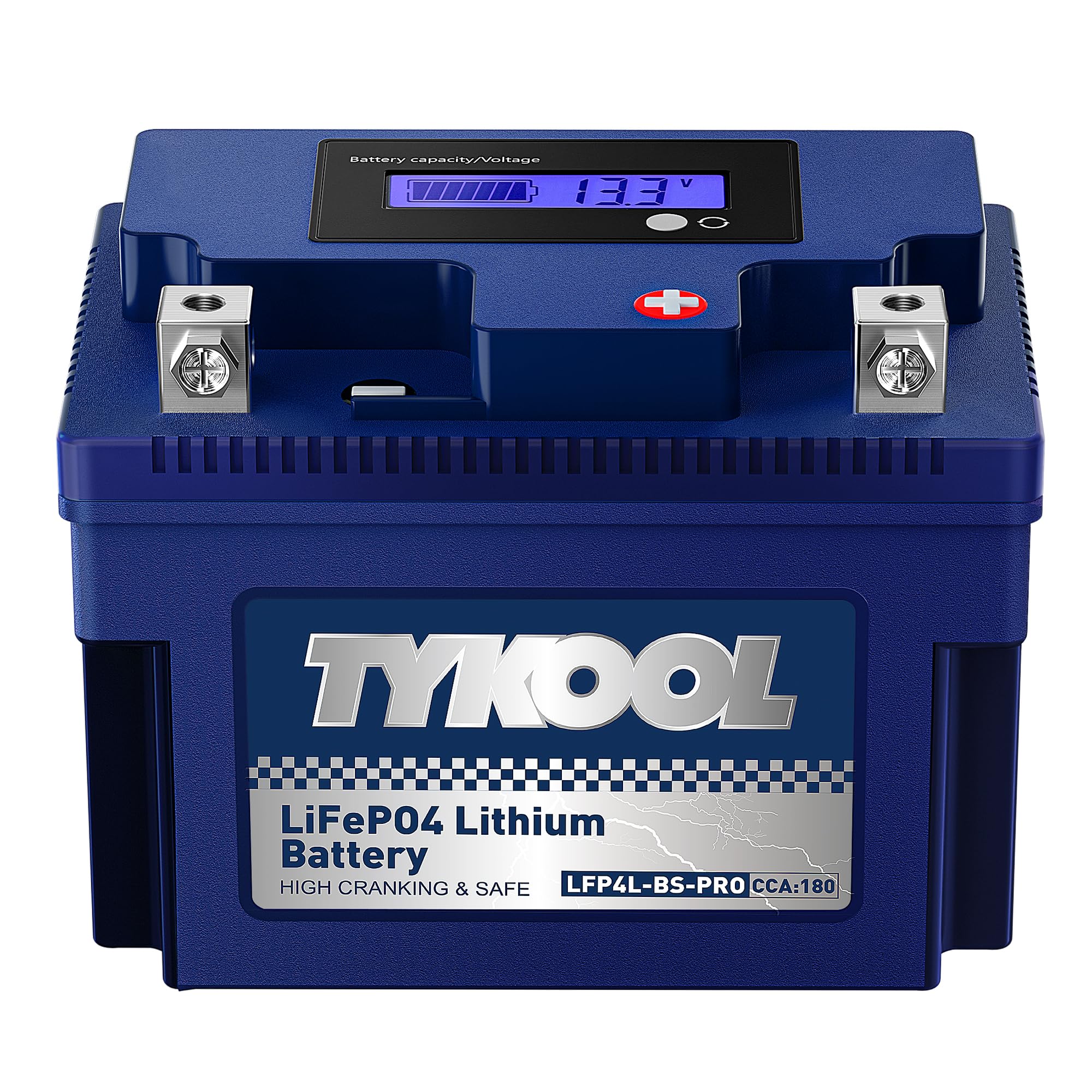 TYKOOL YTX4L-BS-Pro High PerformanceLithium Motorcycle Battery,180CCA 12.8V 3Ah LiFePO4 Powersports Battery,Built-in BMS,for Dirt bikes,ATV,Scooter,4 wheeler,Hongda grom,Motocross,Riding Lawn Tractor