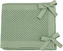 Tela Protetora de Berço Respirável 2 Lados em Tricot de Algodão Sustentável Verde Oliva 1,45m – Aime Baby – Compatível com Berço de Grades Ripadas