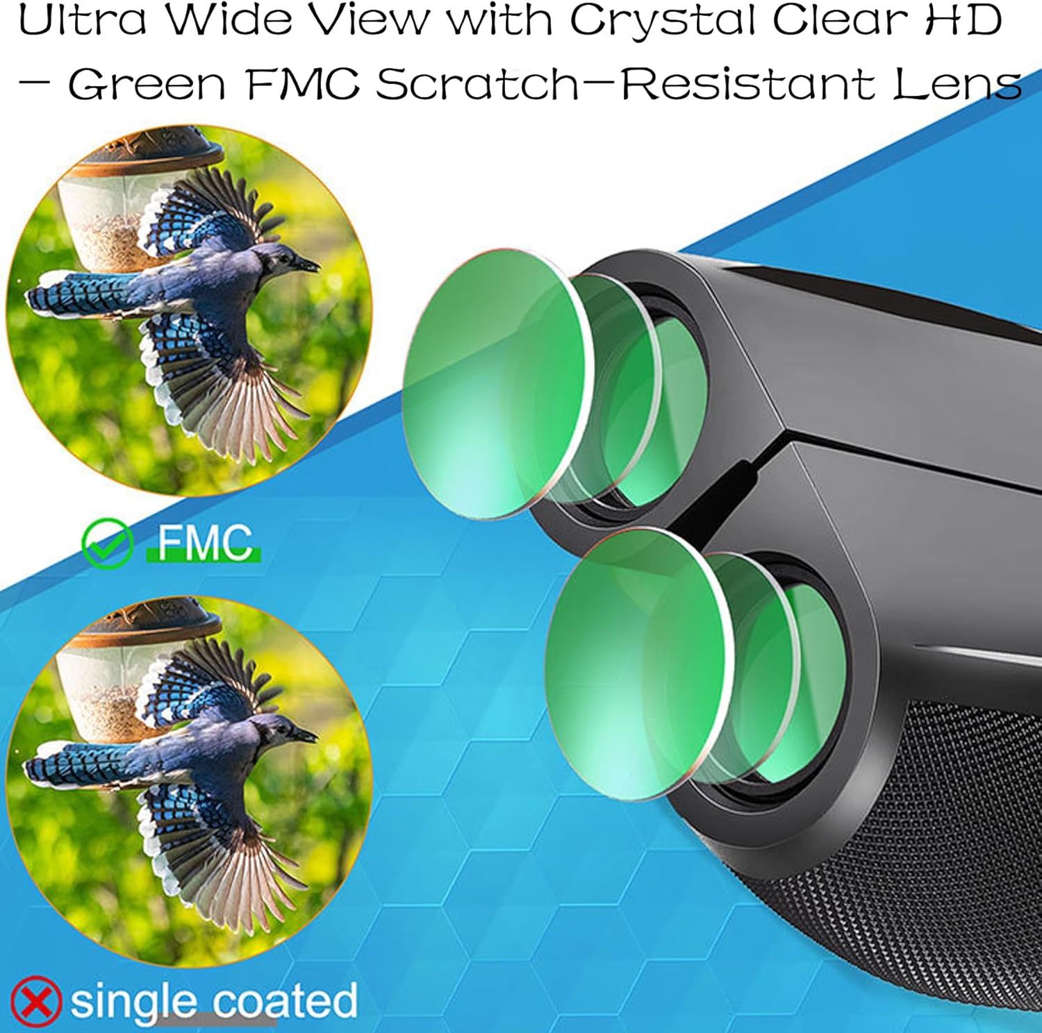 12x25 Compact Binoculars for Adults & Kids, High Powered Lightweight Waterproof Binoculars with Large Eyepiece, Low Light Vision for Bird Watching, Hunting, Travel, and Sightseeing - Image 7