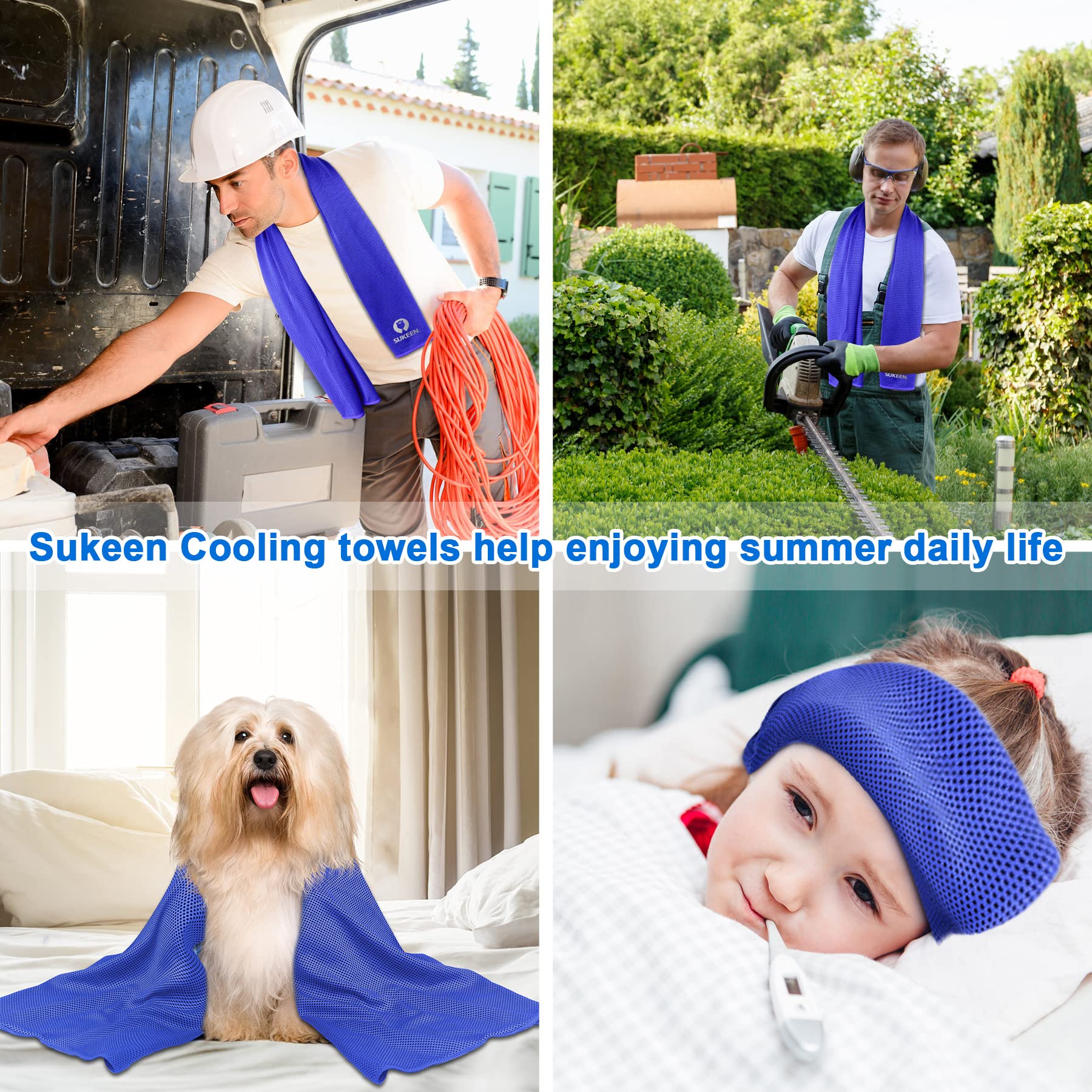 Sukeen Toallas de refrigeración para Cuello y Cara, Paquete de 30 Toallas de refrigeración Deportivas de Secado rápido, Toalla de Sudor Suave y Transpirable para Entrenamiento