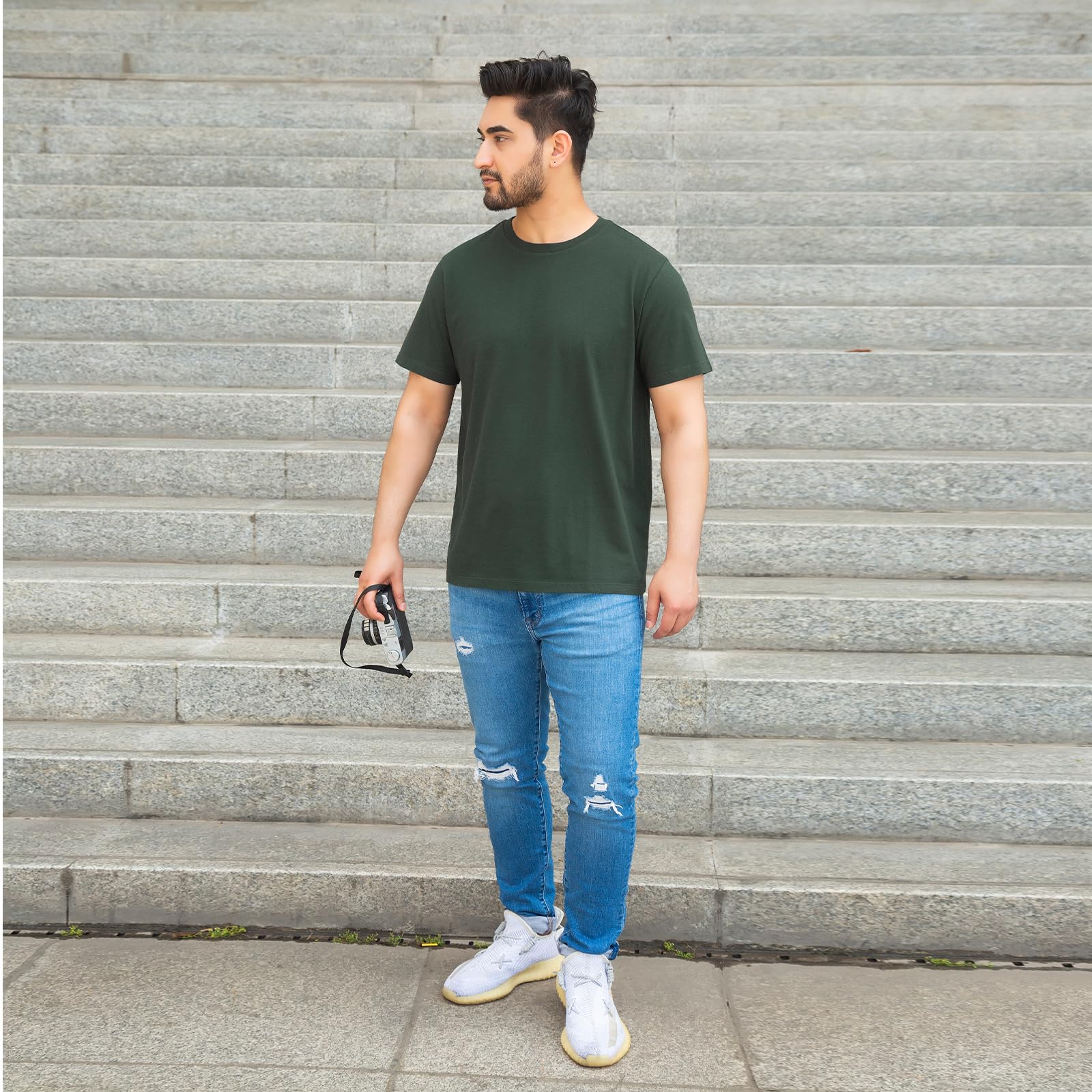 SoftSpun Pack 6 Camisetas Hombre Algodón 100% | Camiseta Básica Cuello Redondo | Camisetas Confort para Uso Diario