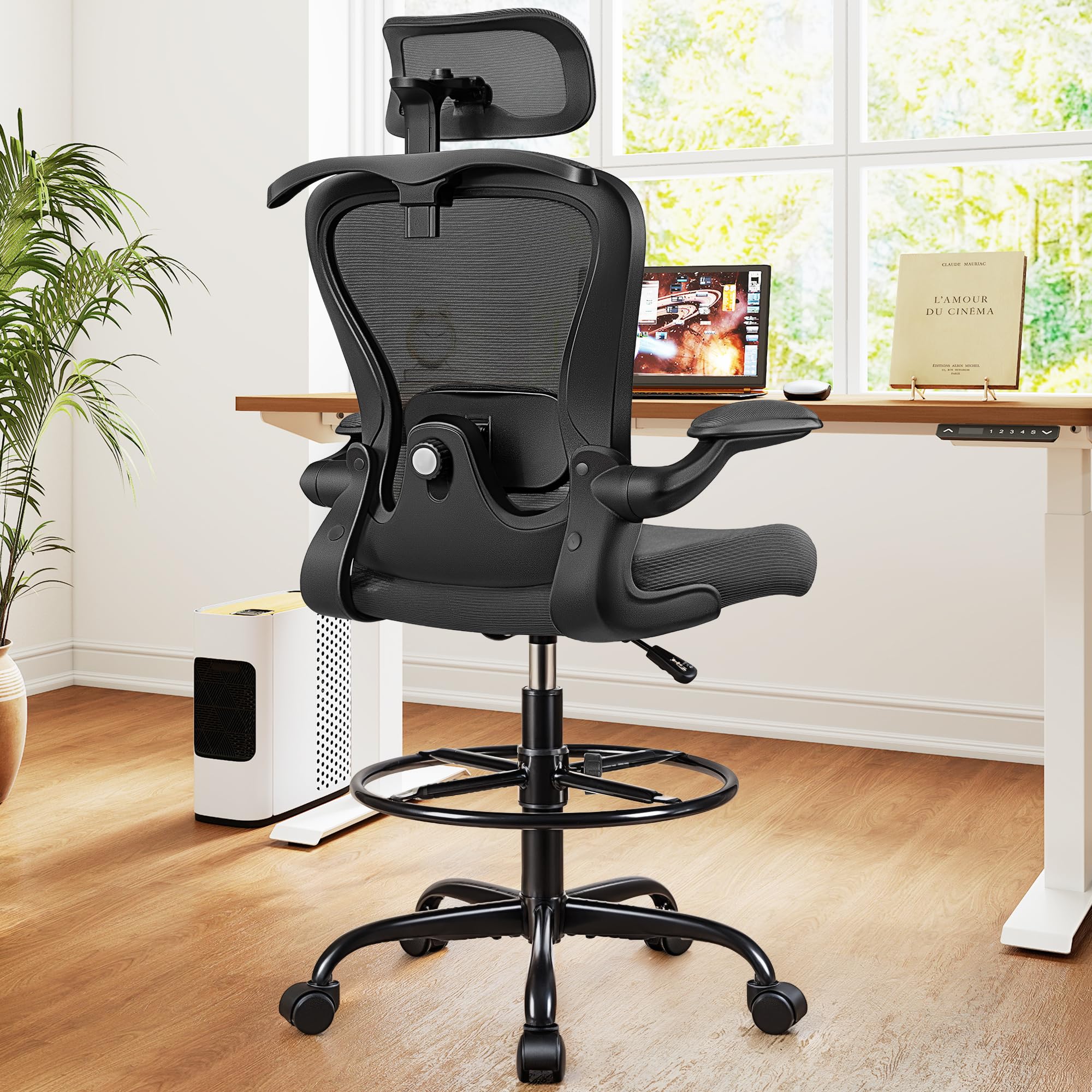 Sedia da ufficio ergonomica con supporto lombare e braccioli