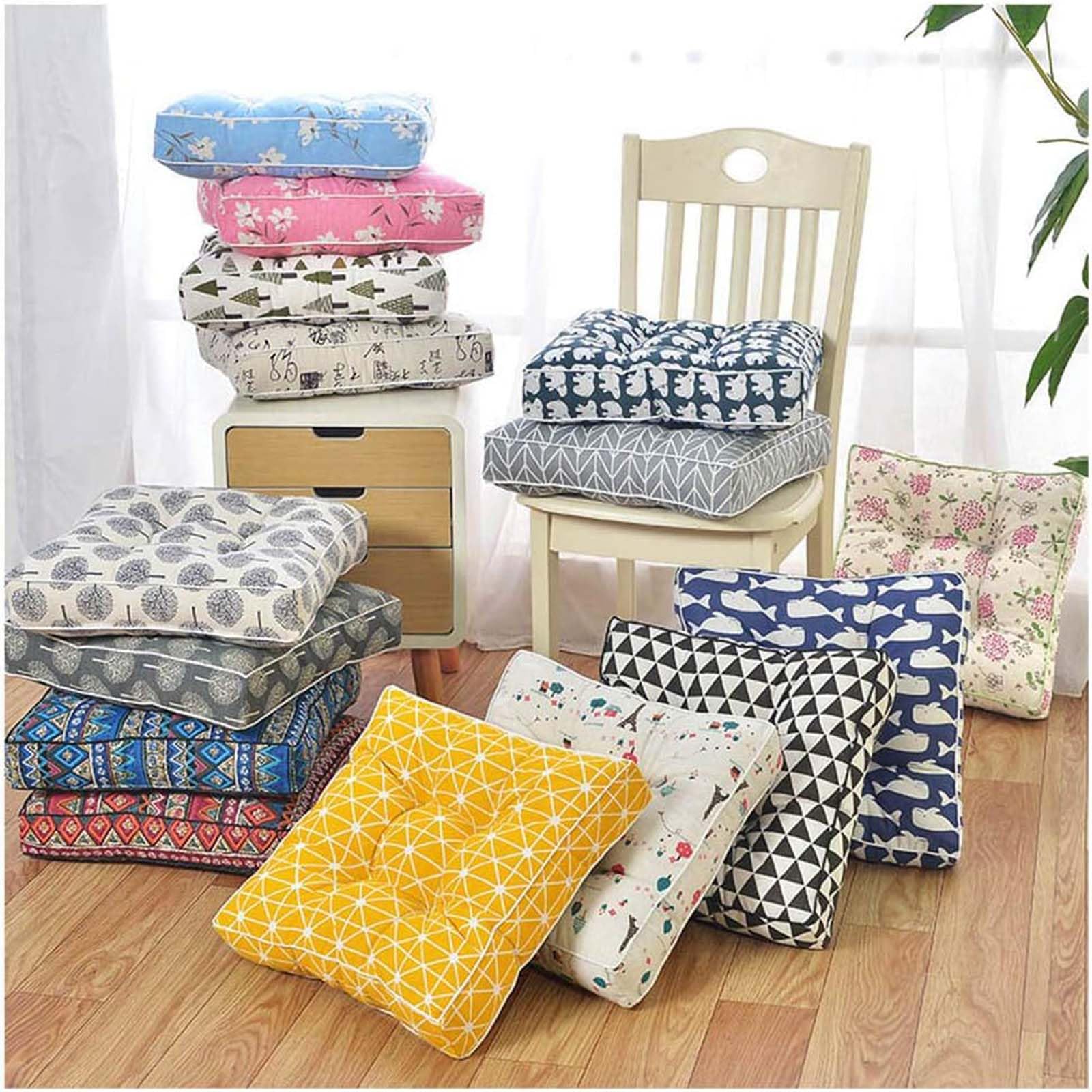 Cojines Grandes de 8 cm de Grosor para sofá de 45 x 45 cm. Cojín de Suelo Grueso con mechones, cojín de Tatami Suave y Grande para Silla de Comedor, Ideal para Personas mayore