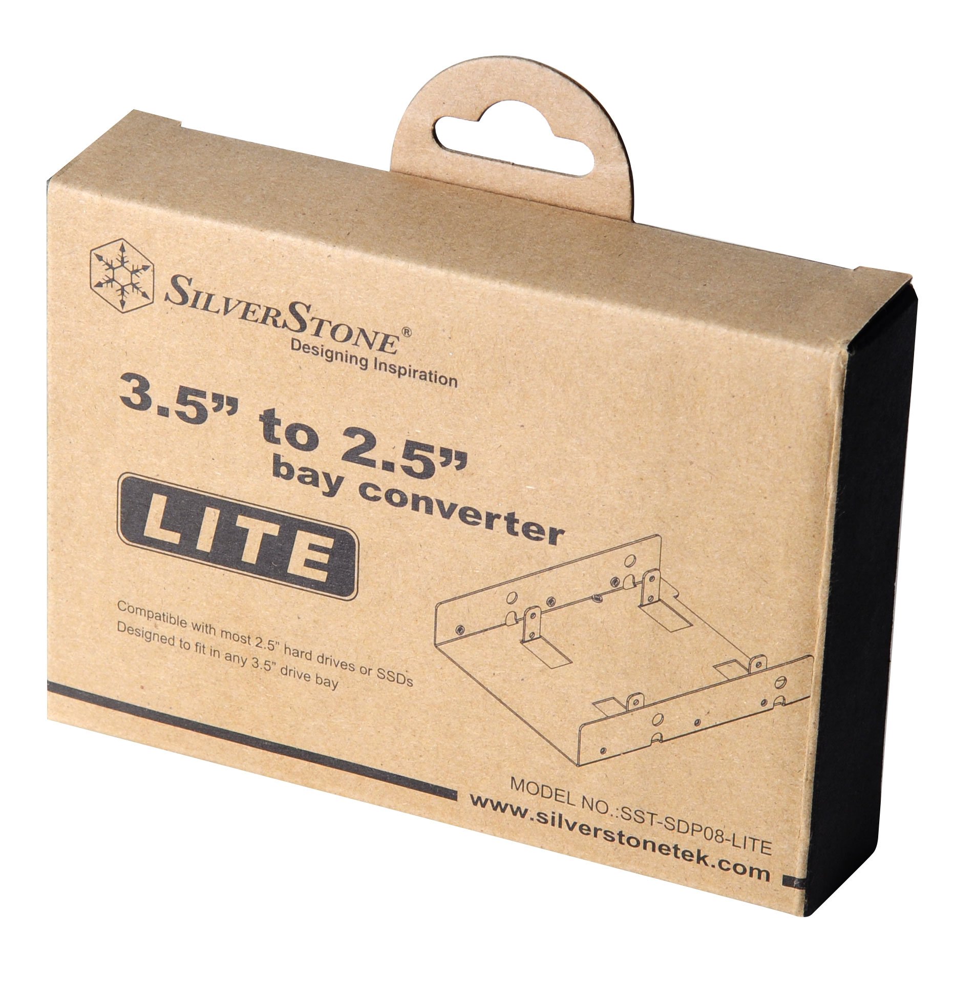 SilverStone SST-SDP08-Lite - 3,5 cala do 2 x 2,5 cala SSD/HDD adapter montażowy uchwyt na dysk twardy