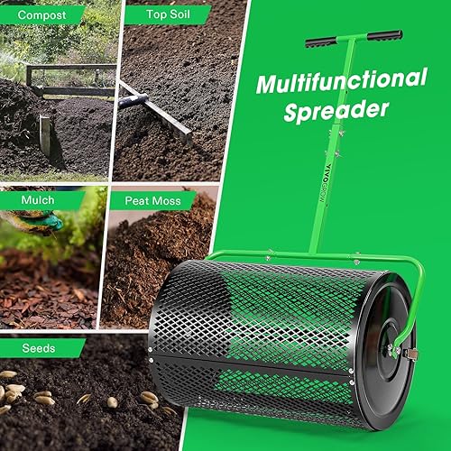 Miniatura 9 de VIVOSUN Compostador para volar, contenedor de compostaje de 18.5 galones y esparcidor de compost de 24 pulgadas con mango ajustable en forma de T,
