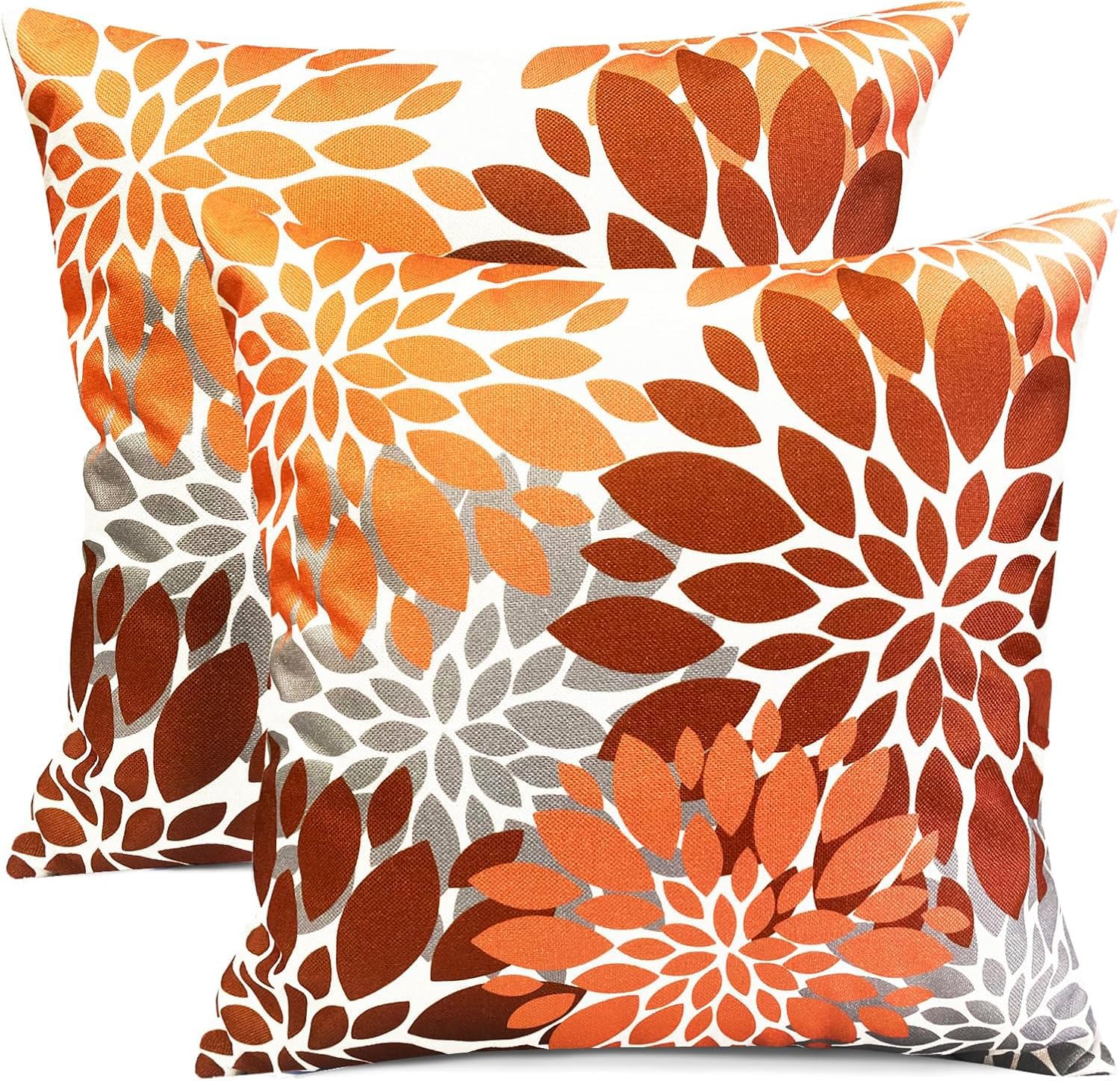 RYSMIYOU Decorative Throw Pillow Covers Set of 2 Brown Coffee Pillow Covers 18x18 Inch Couch Pillow Covers for Sofa Living Room Outdoor Throw Pillow