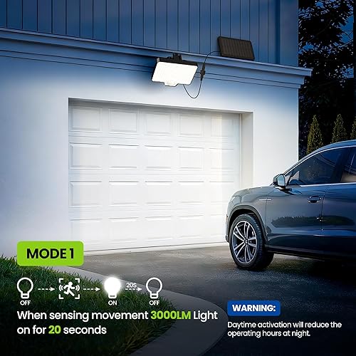 Miniatura 3 de Reflectores solares para exteriores, 294 luces LED con sensor de movimiento, IP67 impermeable, luz de inundación solar para exteriores, ángulo de